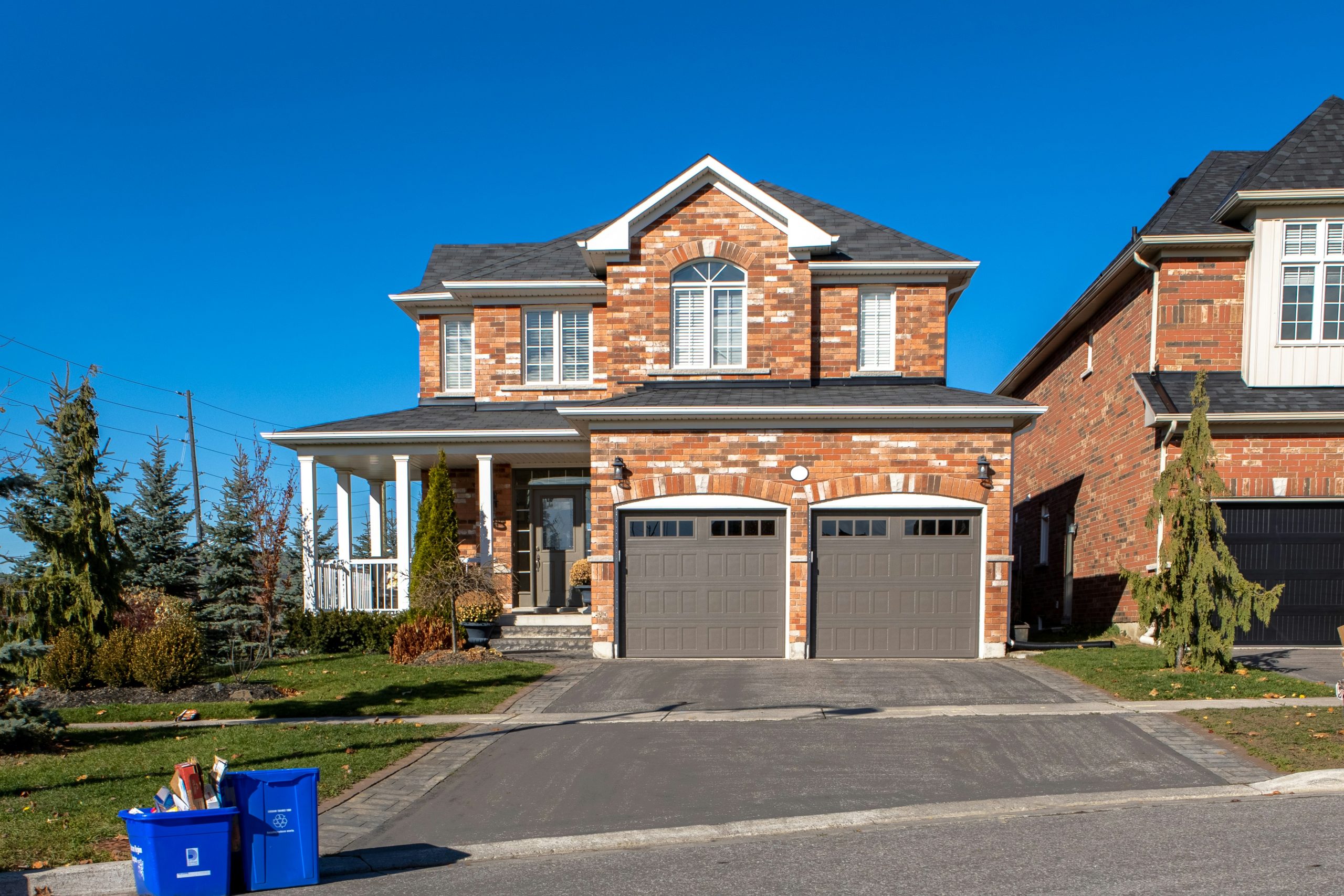 Beautiful red brick home at the end of a neighbourhood. 