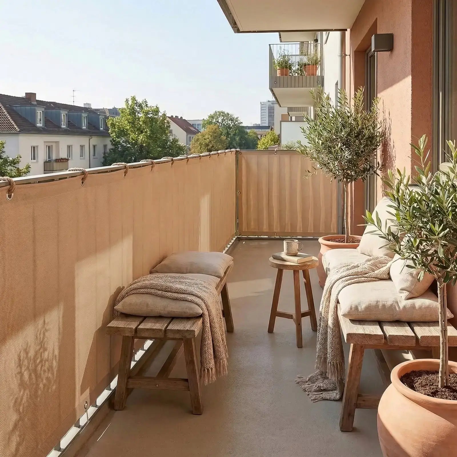 Beige Balcony Privacy Screen - Forget About Your Neighbours – Sunny Garden Market