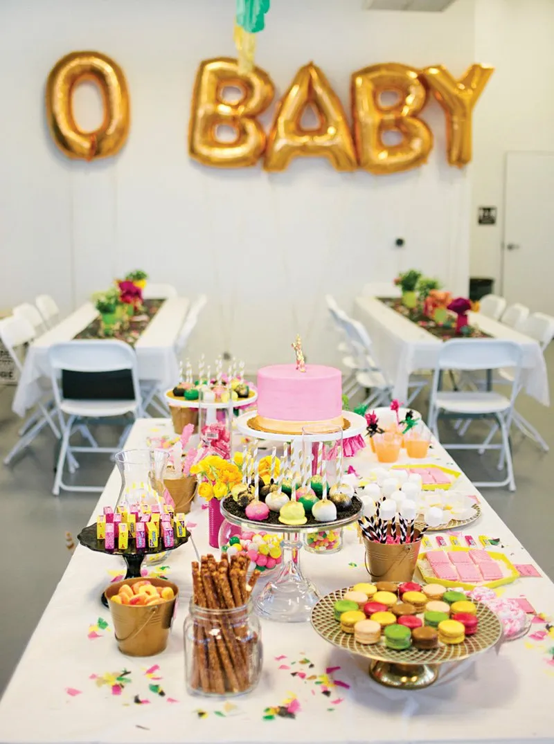 Bright & Quirky Gold Unicorn Baby Shower // Hostess with the Mostess®