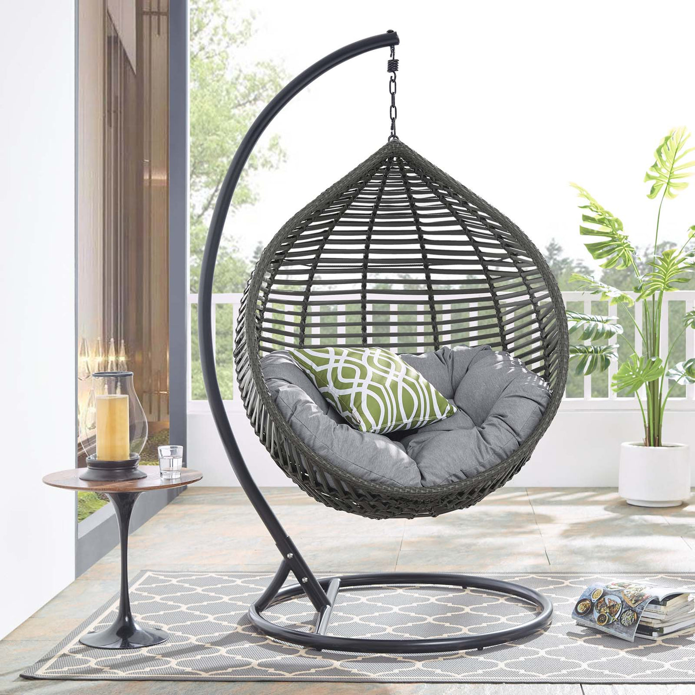 Garner Teardrop Outdoor Patio Swing Chair by Modway — Lexmod