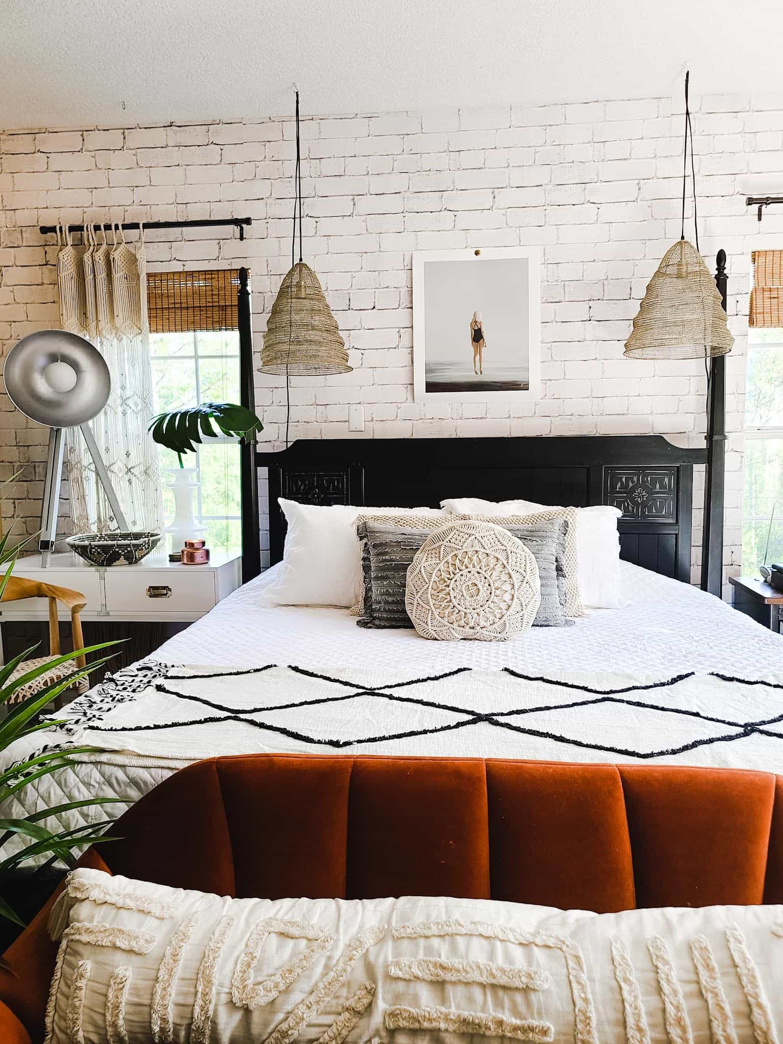 How I gave our Master Bedroom an Industrial Boho Refresh in 24 hours - BEES 'N BURLAP