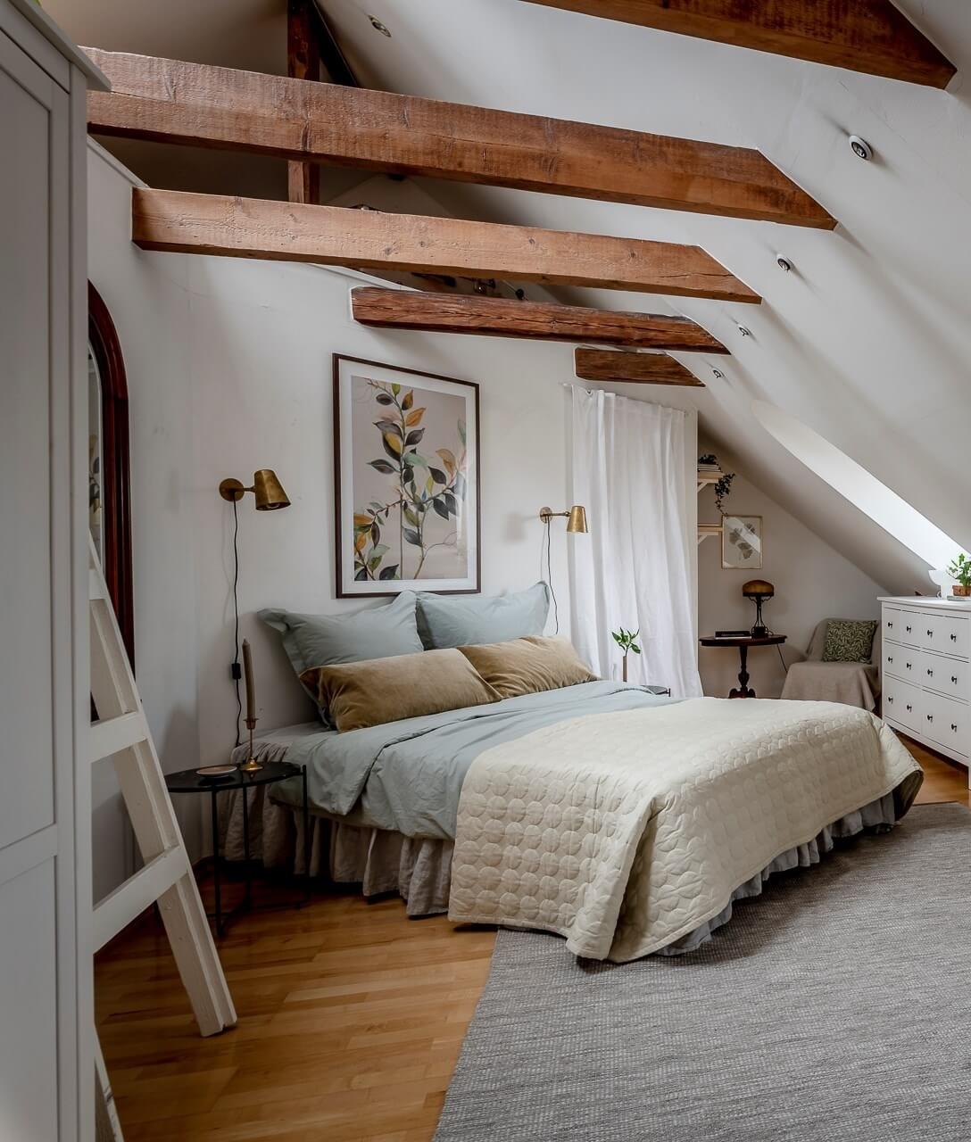 How To Decorate A Bedroom with A Slanted Ceiling - The Nordroom
