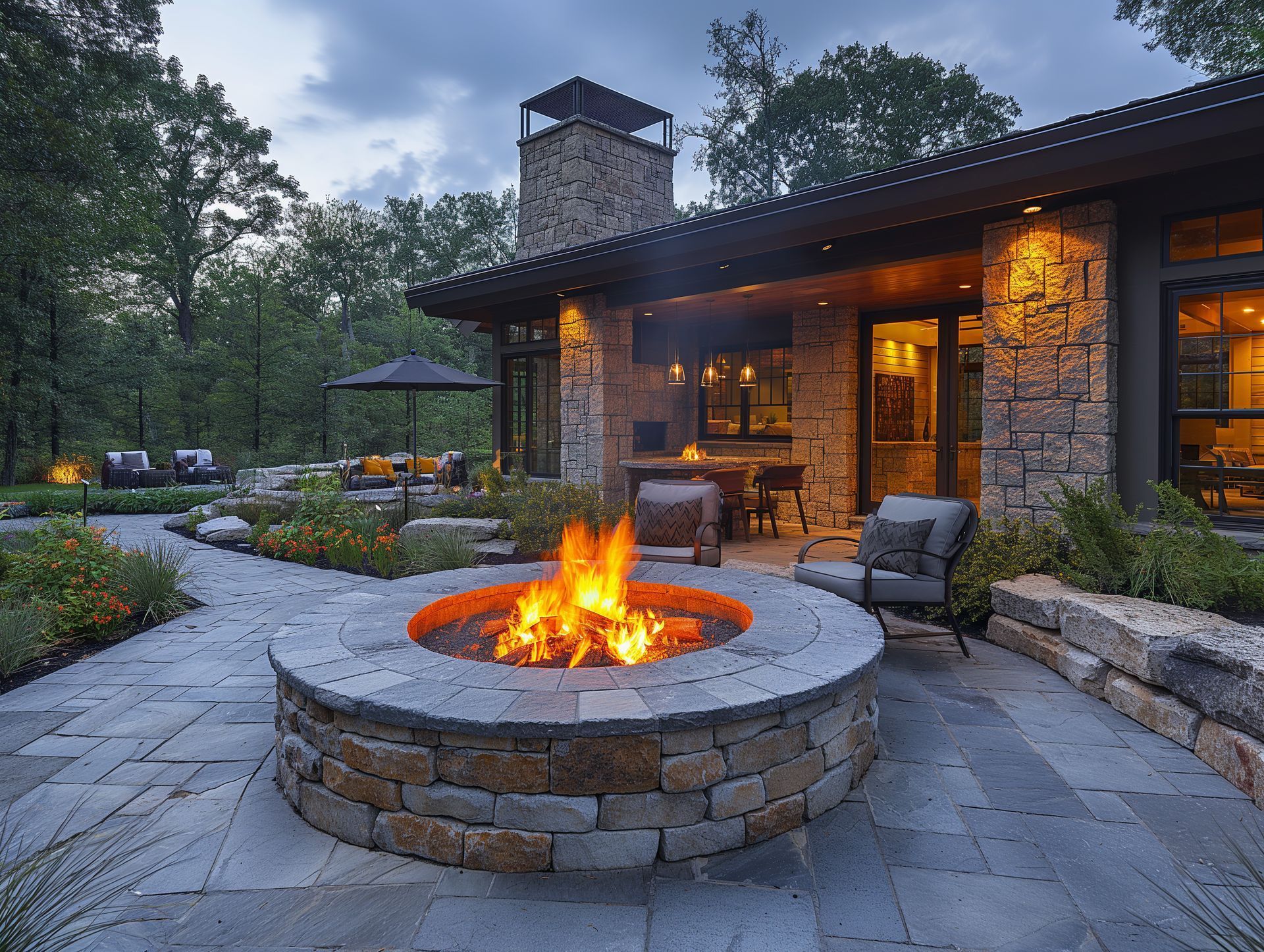 How to Design and Build a Cozy Outdoor Patio Fire Pit Area | KG Landscape