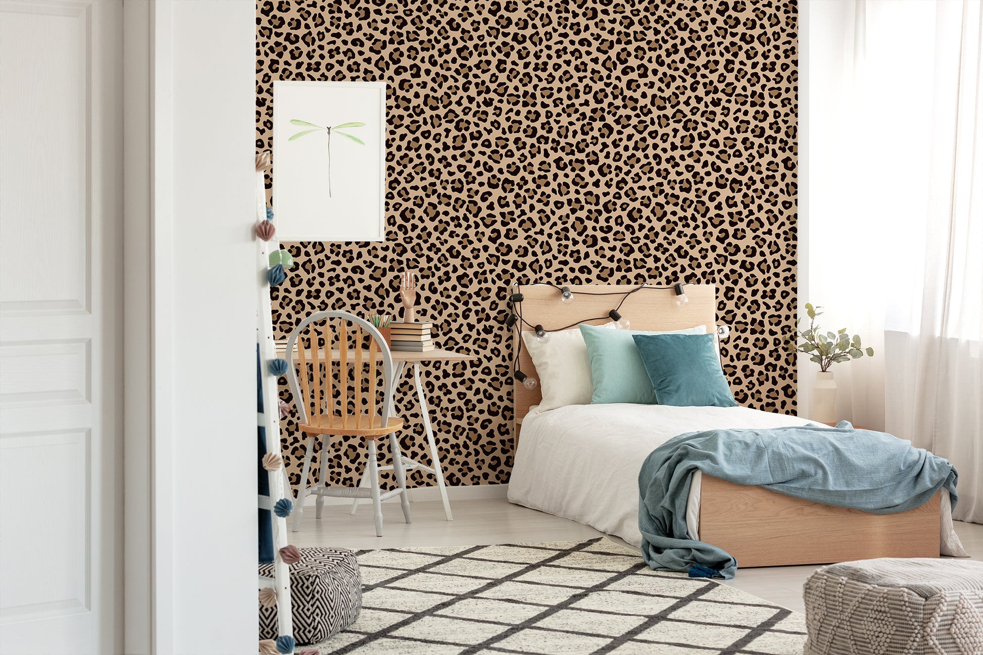 Lazy Leopard Removable Peel And Stick Wallpaper – Little Chickadee Walls