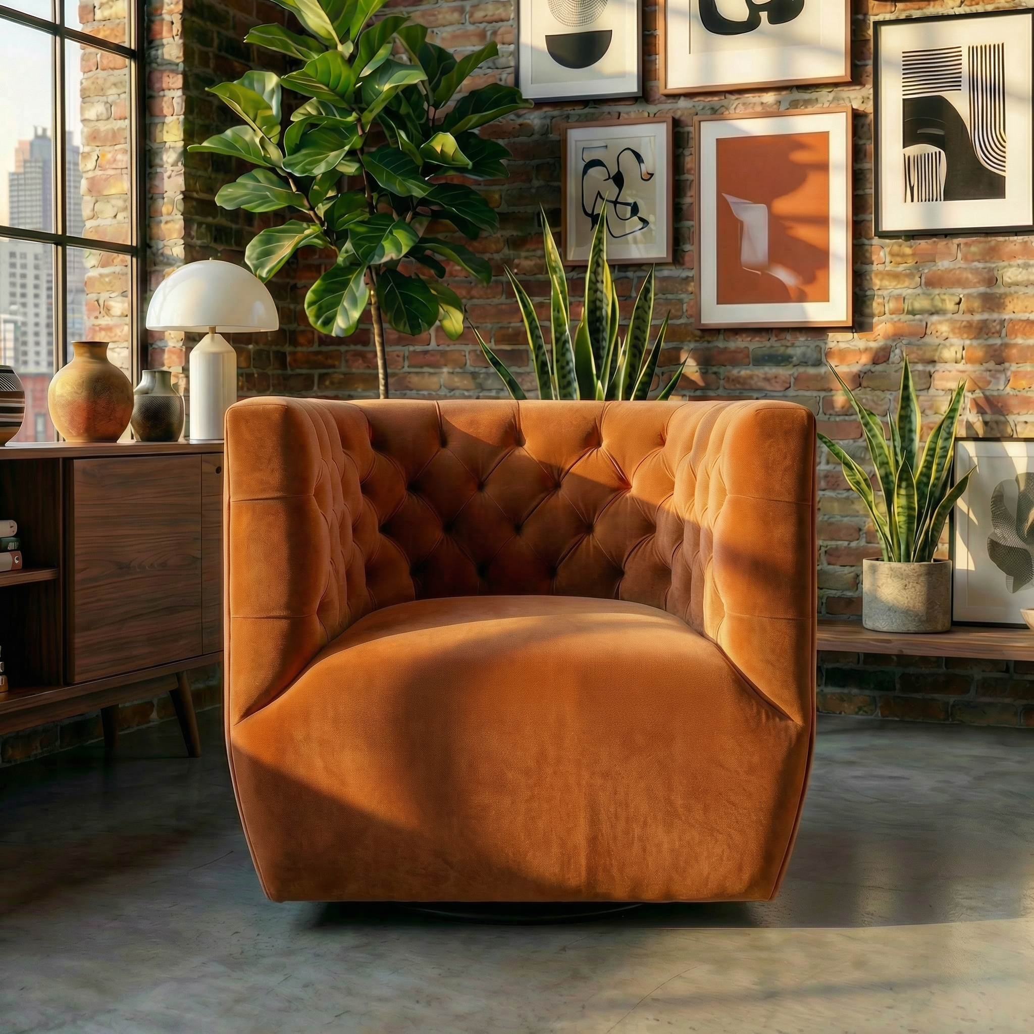 Lotte Swivel Chair | Performance Velvet Contemporary Seating | MidinMod