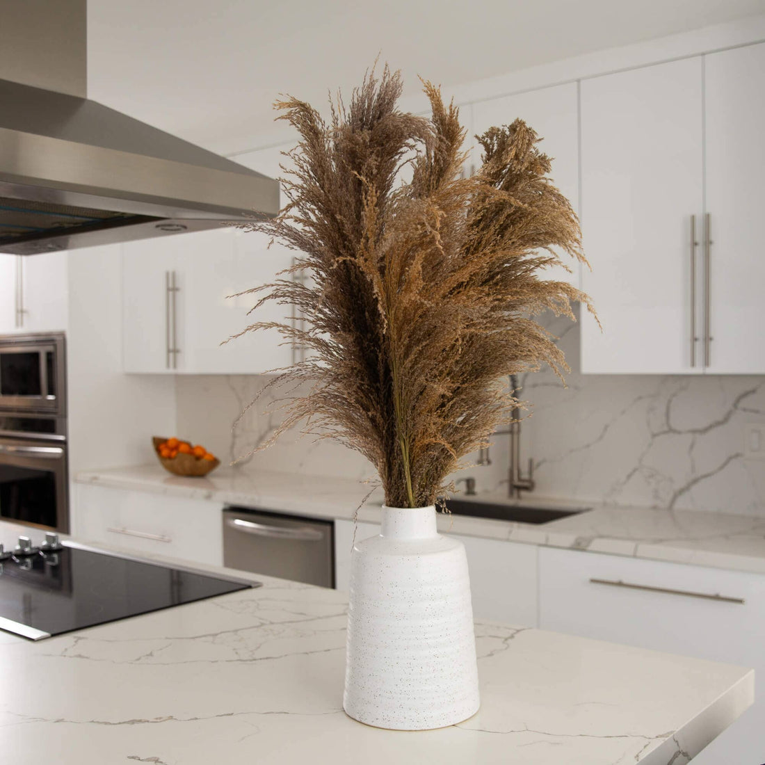 Nearly Natural 30in. Dried Natural Pampas Arrangement in Ceramic Vase