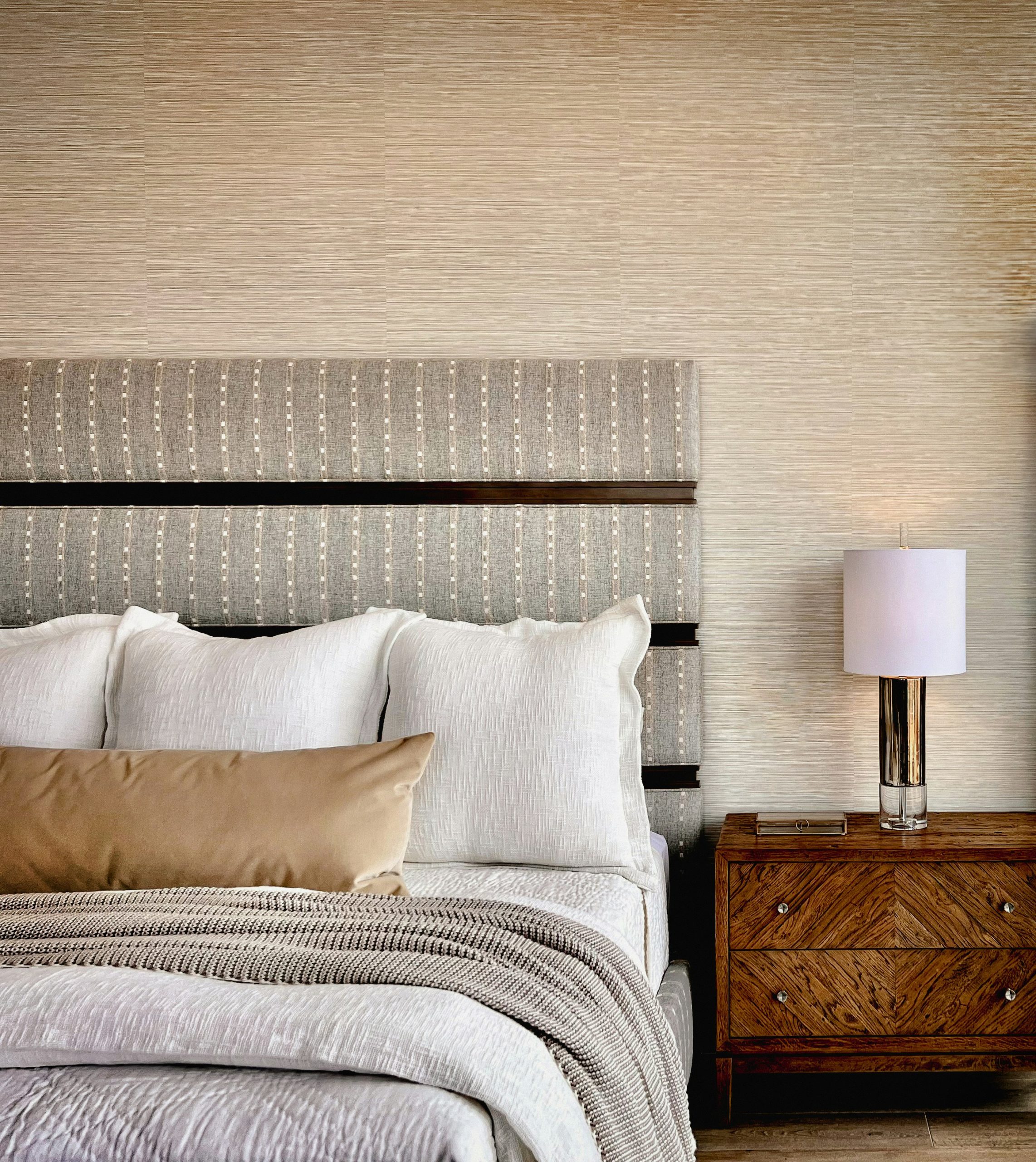 neutral textured bedroom