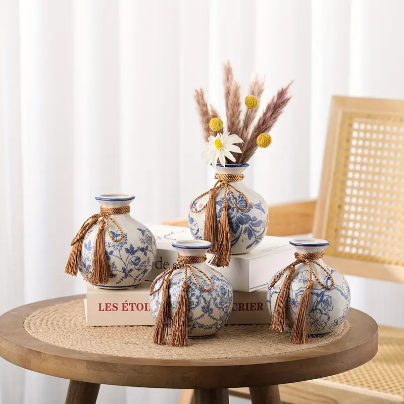 one vintage blue white ceramic vase perfect - Temu