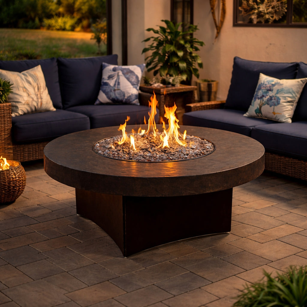 Oriflamme Savanna Stone Gas Fire Pit | Propane Natural Gas Fire Table
