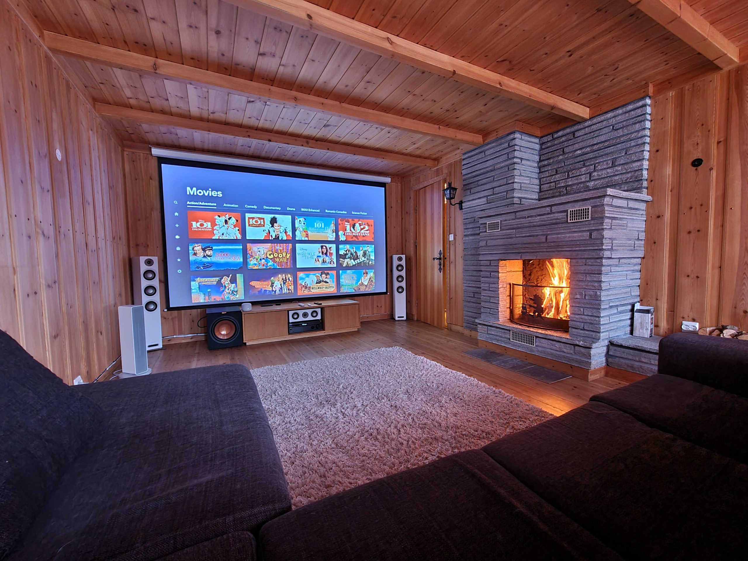 Our cozy, cabin style cinema room : r/CozyPlaces