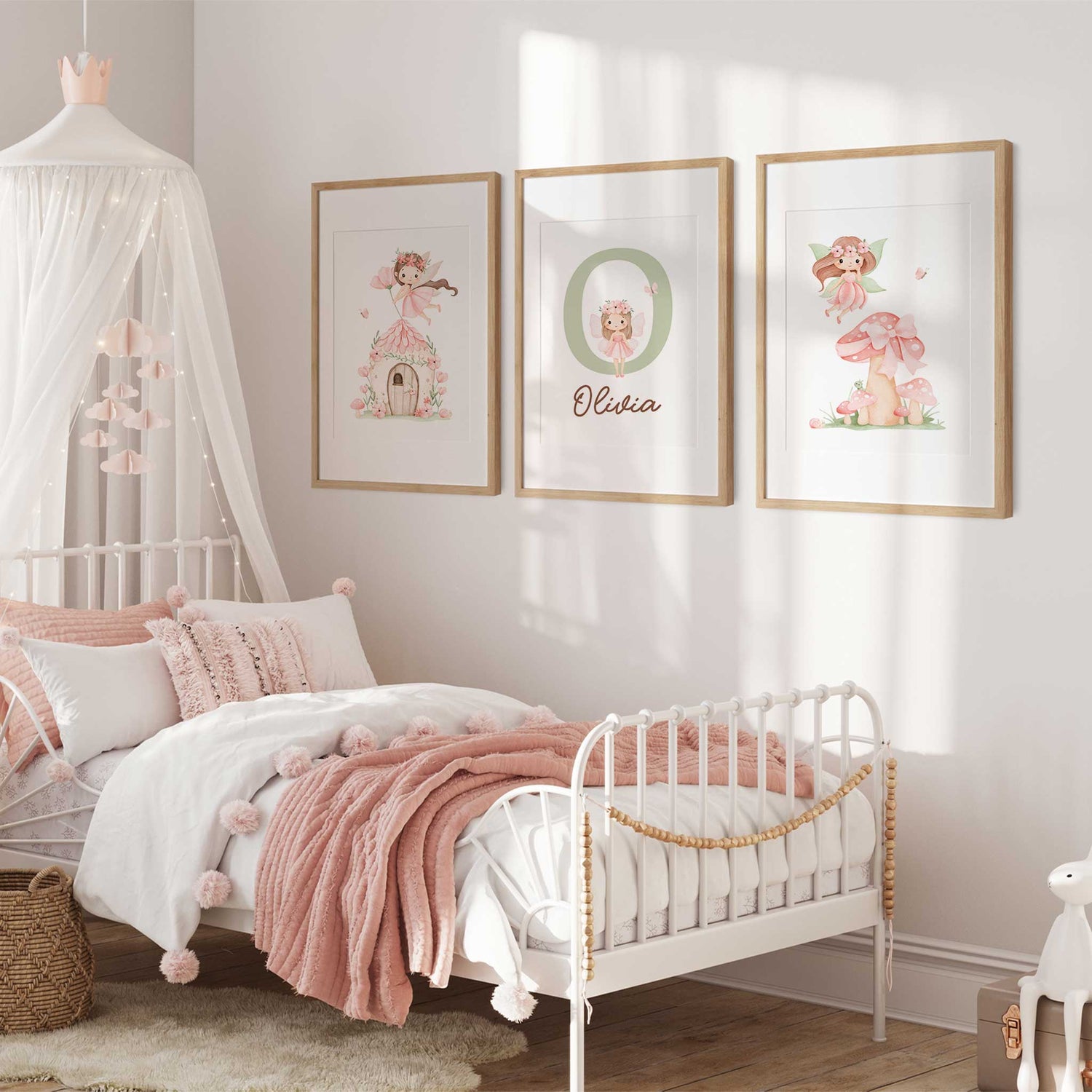 Personalised Fairy Wall Art for Girls – Custom Name Nursery Prints – My Tommy Prints