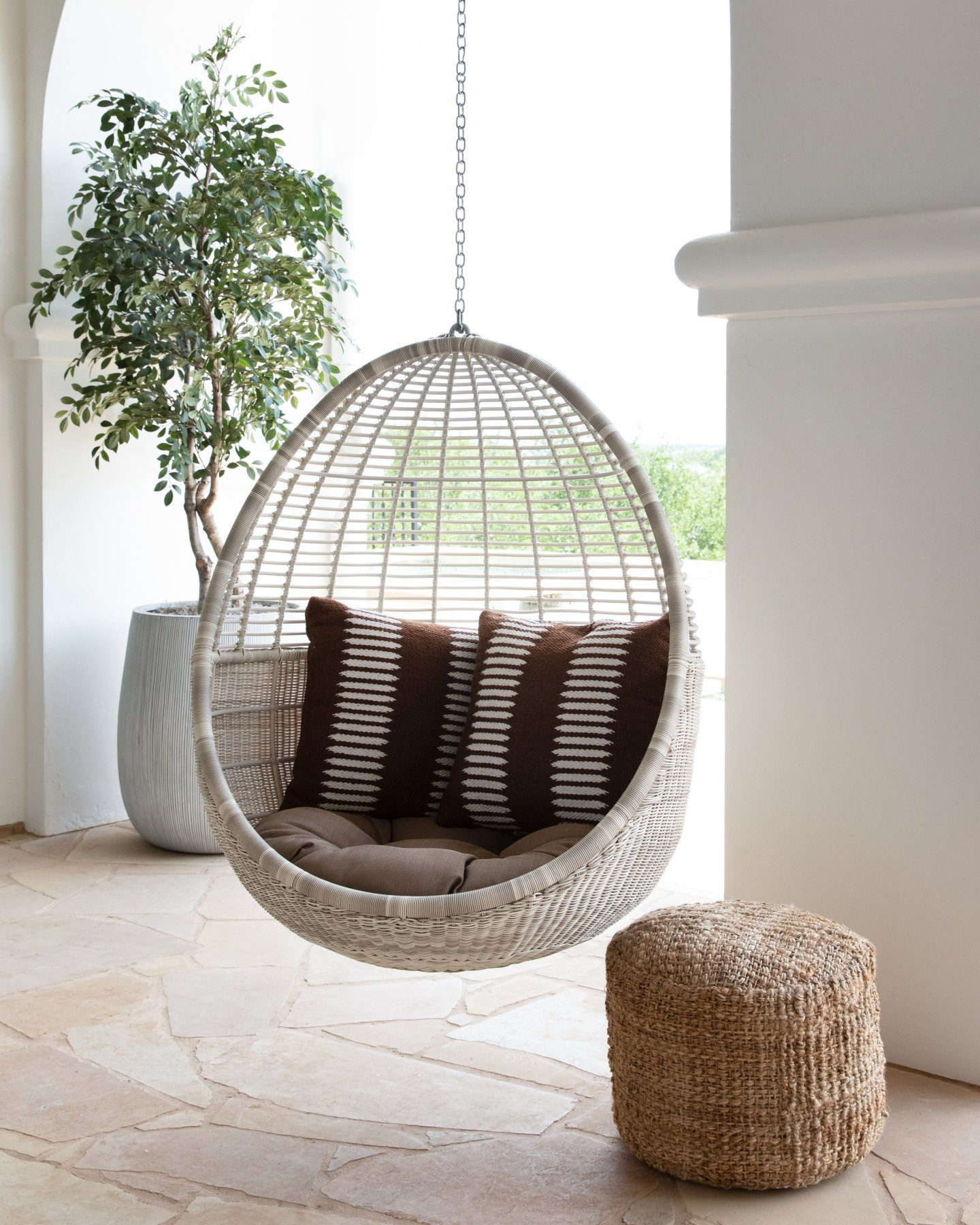 Pod Hanging Outdoor Patio Chair + Reviews | CB2