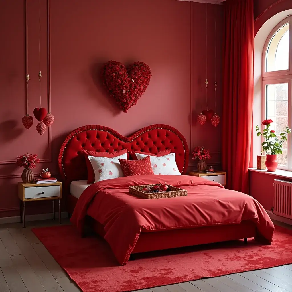Red Bedroom Set Ideas - HomeDesignsAI