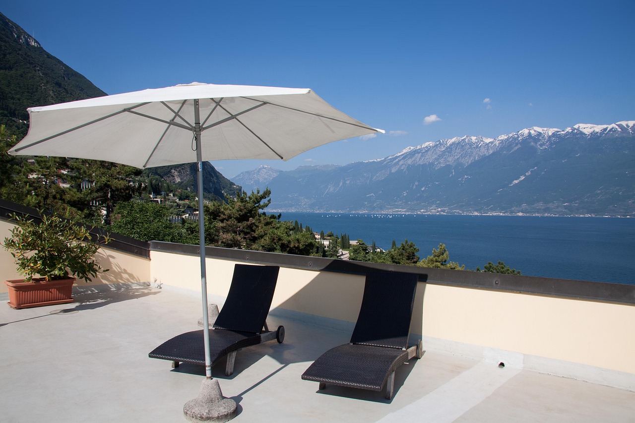roof terrace, terrace, hotel, parasol, deck chairs, vacations, recover, spoil, lazing around, recreation, alps, lombardy, italy, roof terrace, terrace, terrace, terrace, terrace, terrace, parasol, par