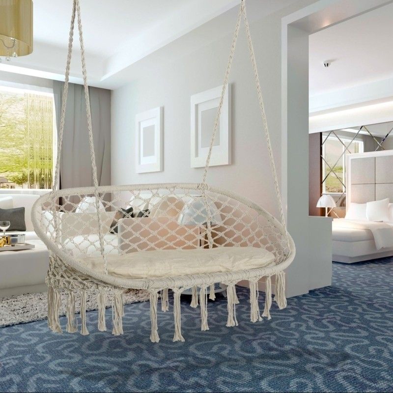 Rope Hammock Hanging Chair with Fringe Tassels | Foter