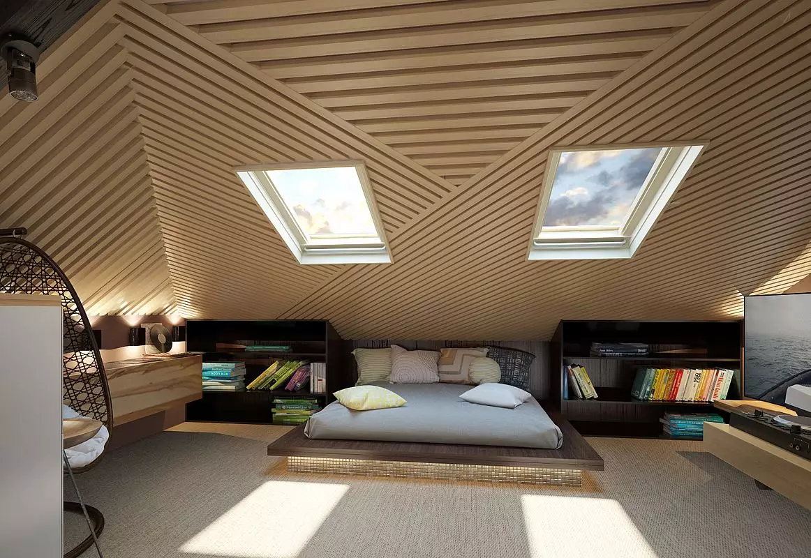 Slanted ceiling room design & decorating ideas - Hackrea