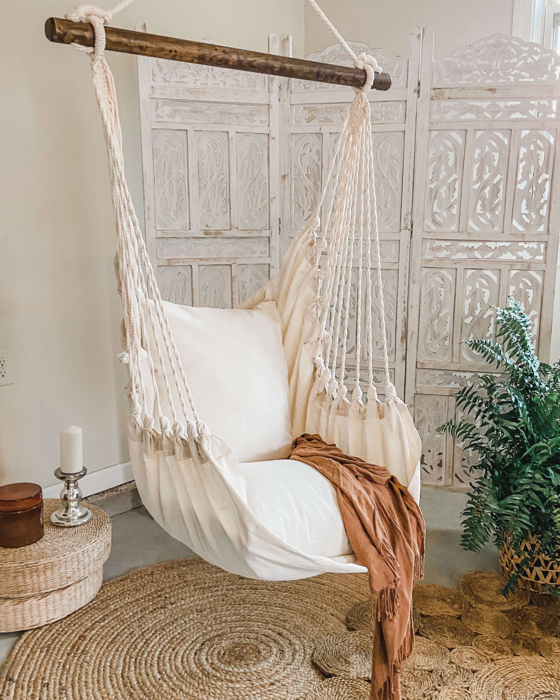 Small White Bedroom Hammock Chair Swing | Indoor Hanging Chair Swing – Limbo Imports Hammocks
