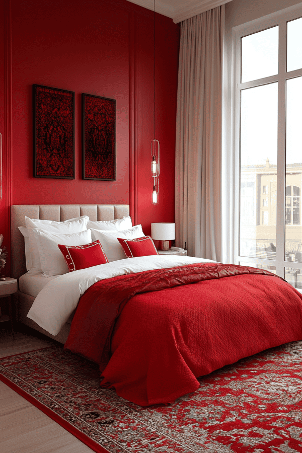 Striking Red Bedroom Designs - You Comfort