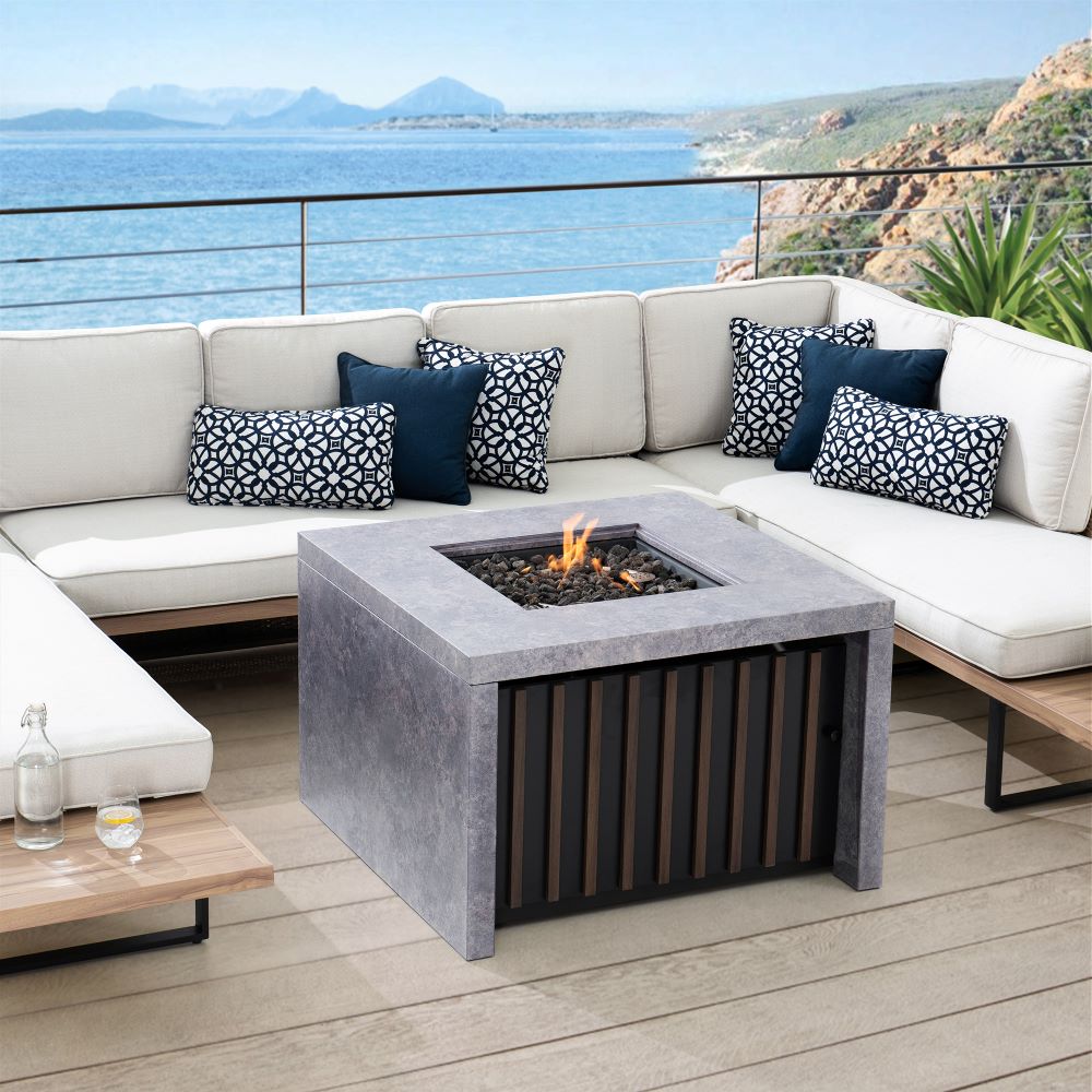 Sunjoy 38' Large Size Outdoor Patio Propane Burning Fire Pit Table