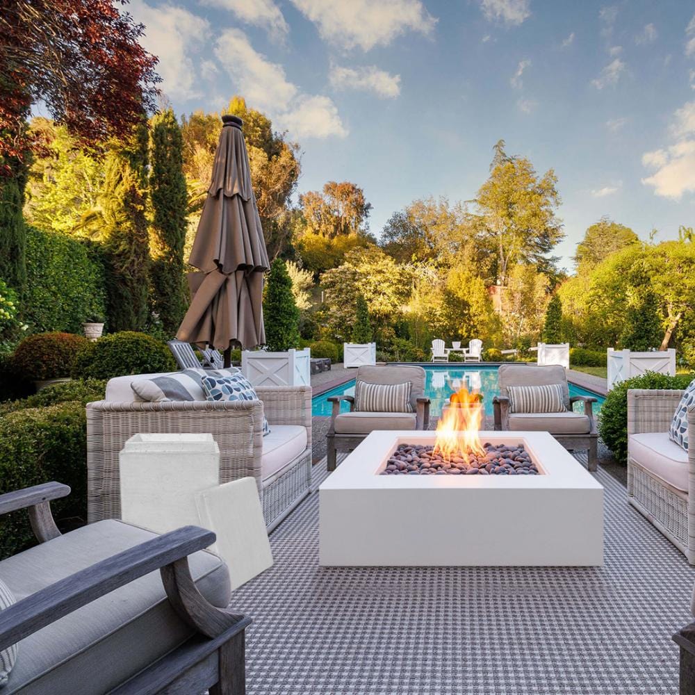 The Outdoor Plus 42' Quad Concrete Fire Pit Liquid Propane / Match Lit / Limestone