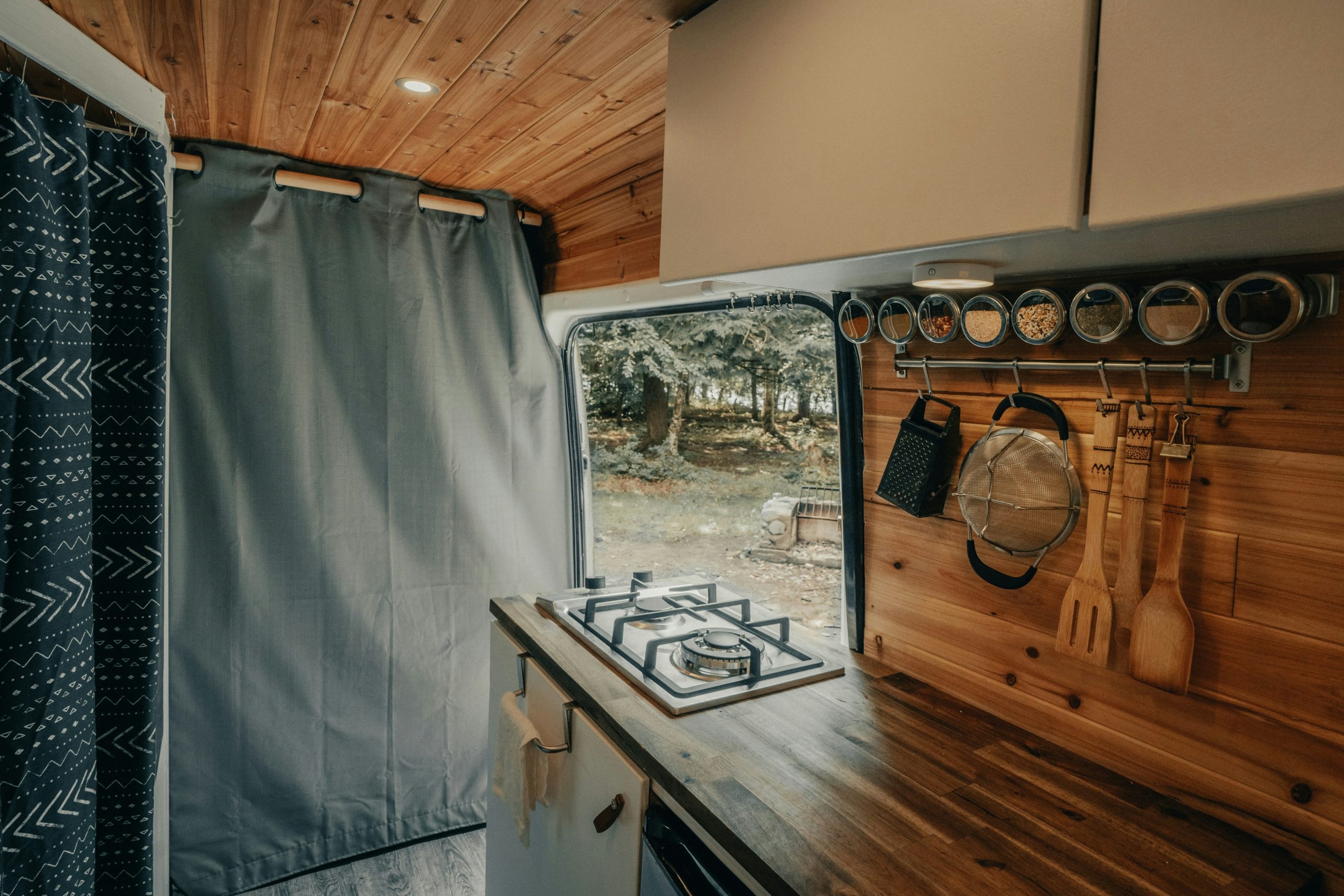 Van Conversion Complete 2/4 - Kitchen Area (IG: @clay.banks)