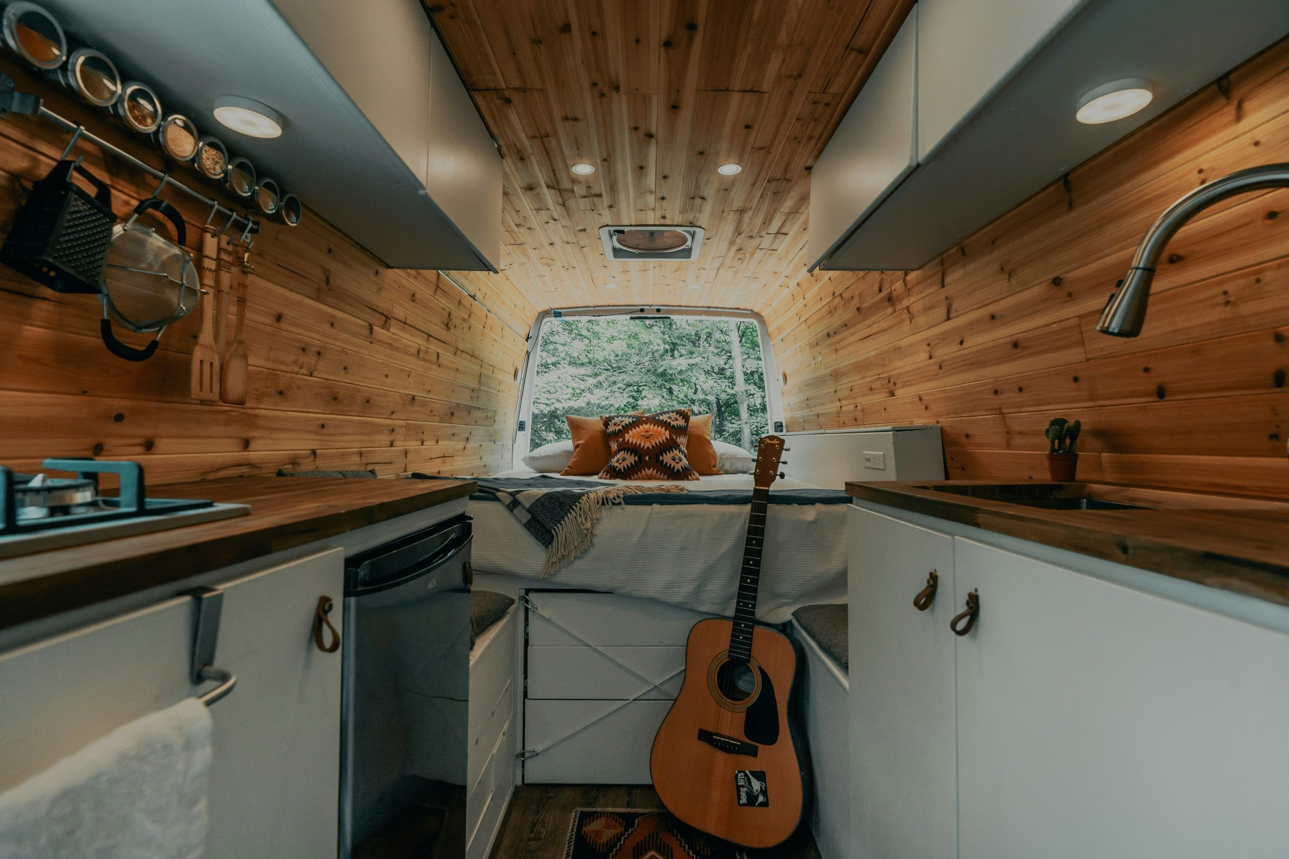 Van Conversion Complete 4/4 - Interior (IG: @clay.banks)