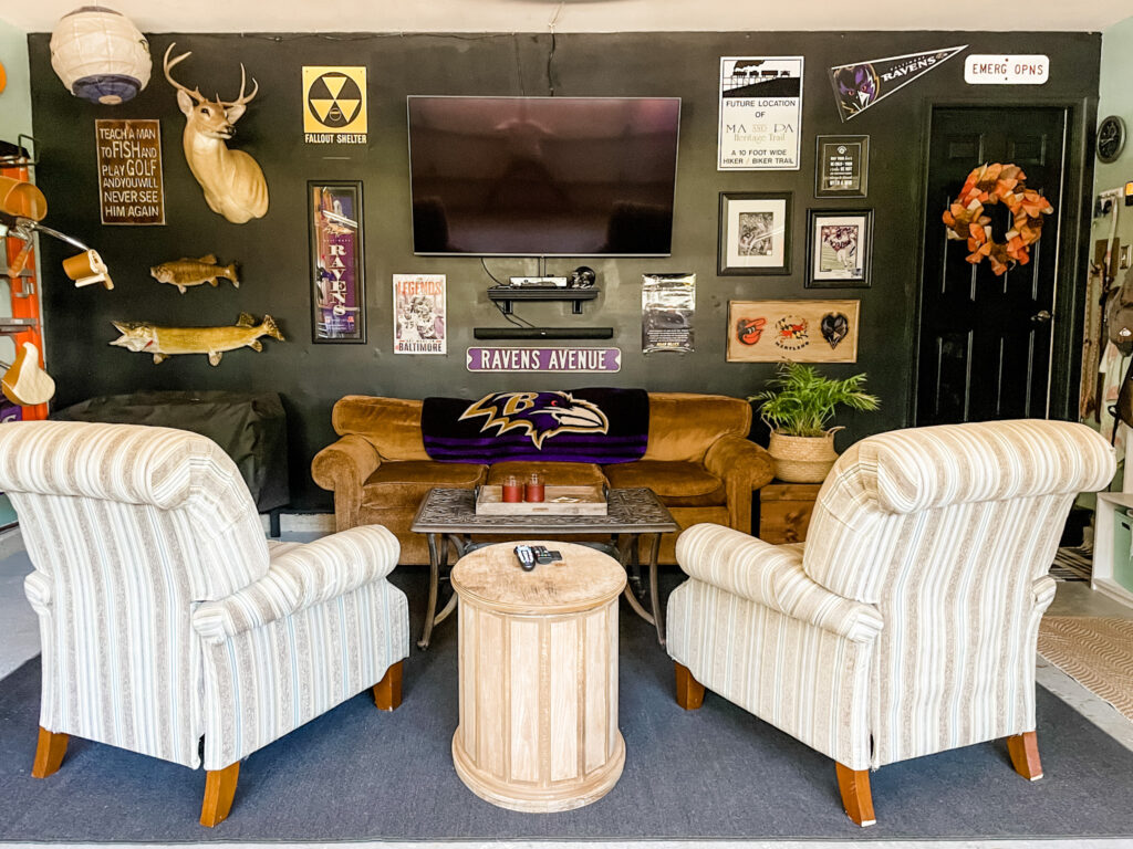 Wait Until You See This Garage Man-Cave With New Paint - Home with Heather