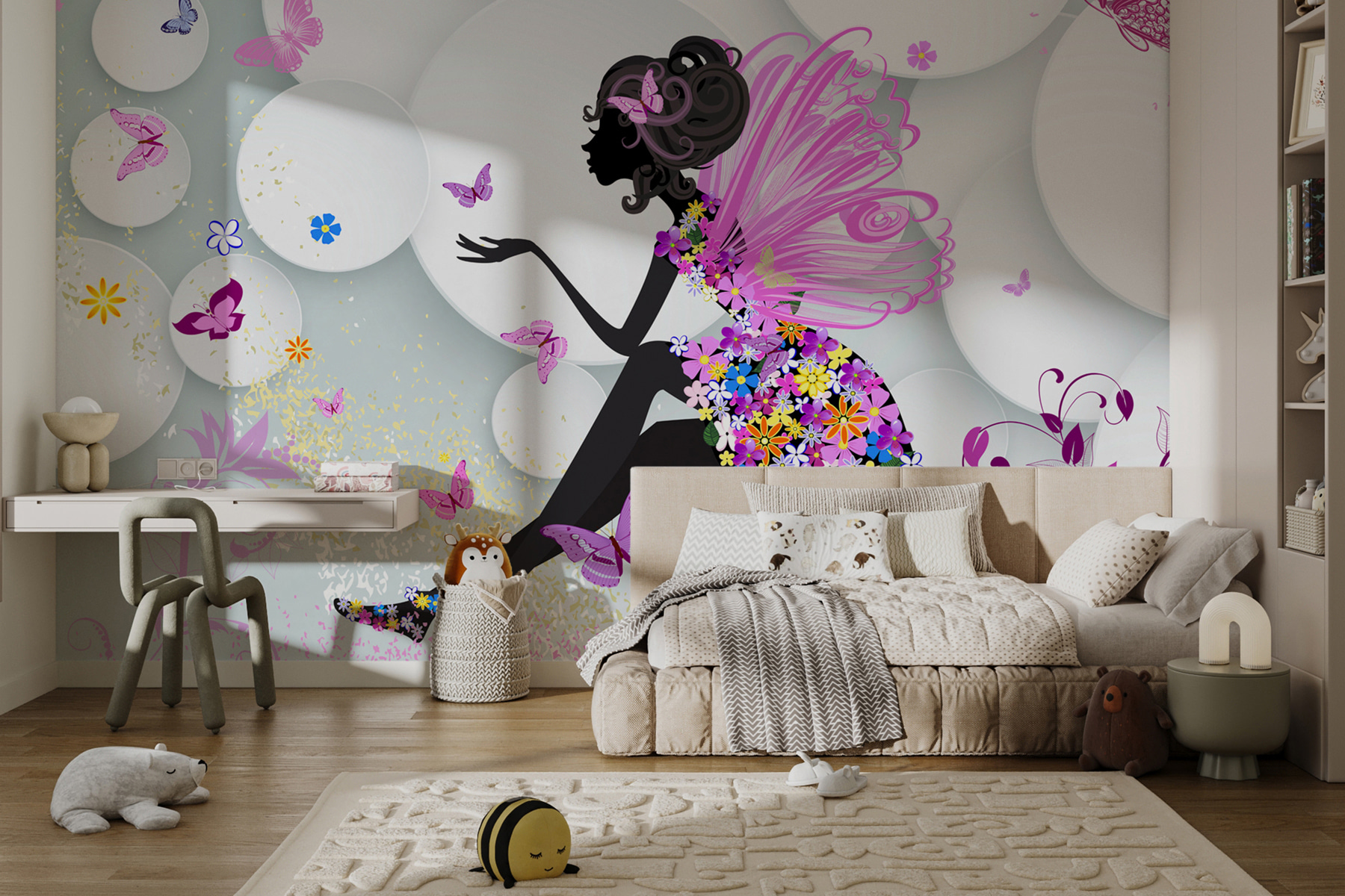Wall Mural Fairy Enchantment, Wall Murals Kids, Wall Murals for Girls Room, u59767 : Uwalls.com