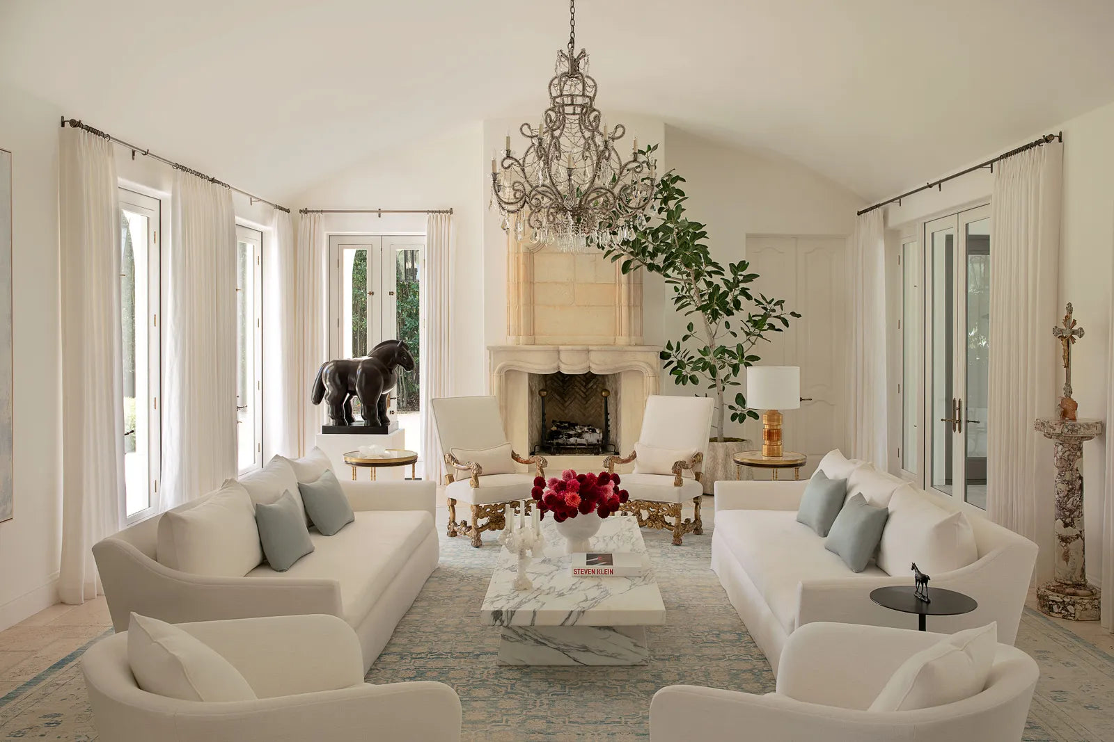 White Blackout Curtains - French Embossed Designer Curtains | EaseEase
