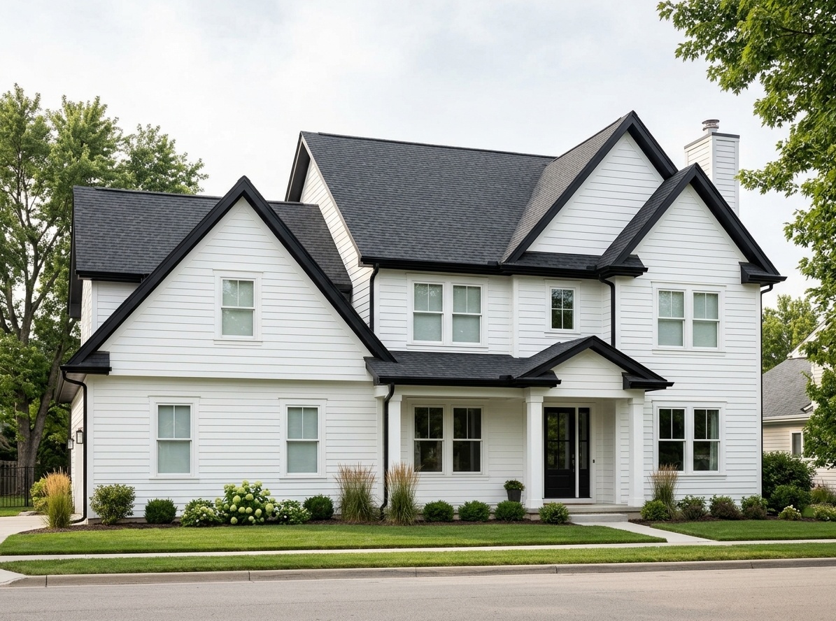 White House with Black Trim: 15 Design Ideas for 2026 | Paintit.ai