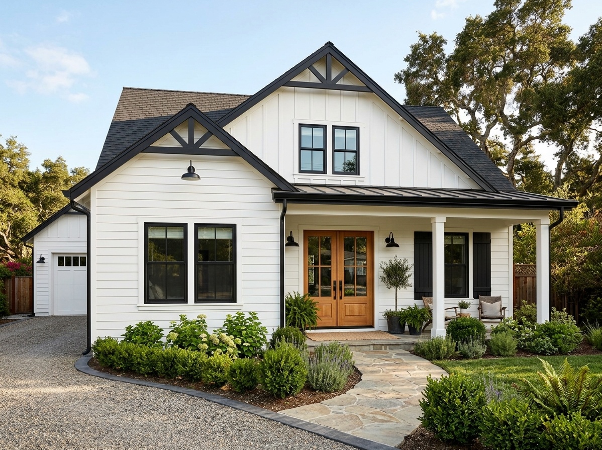 White House with Black Trim: 15 Design Ideas for 2026 | Paintit.ai