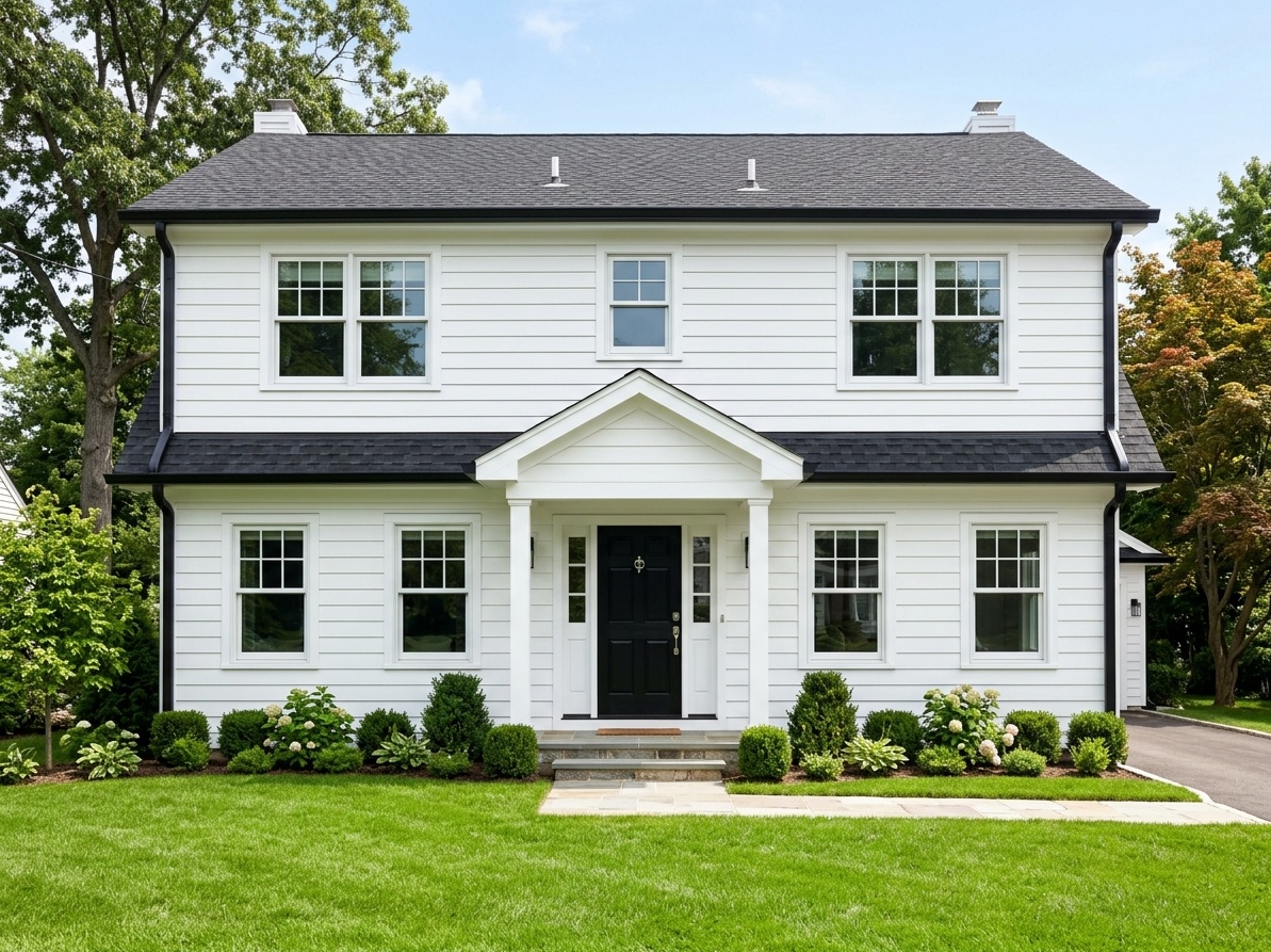 White House with Black Trim: 15 Design Ideas for 2026 | Paintit.ai