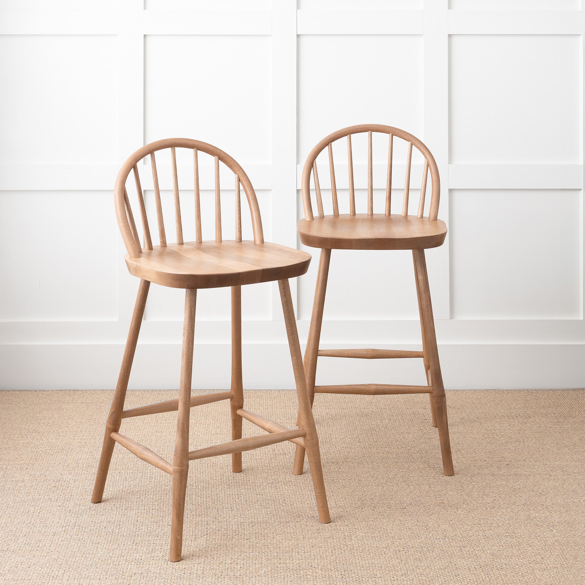 Wooden Kitchen Bar Stools | Farmhouse Style, Oak & Beech Wood | Stanwick – Stanwick and Co