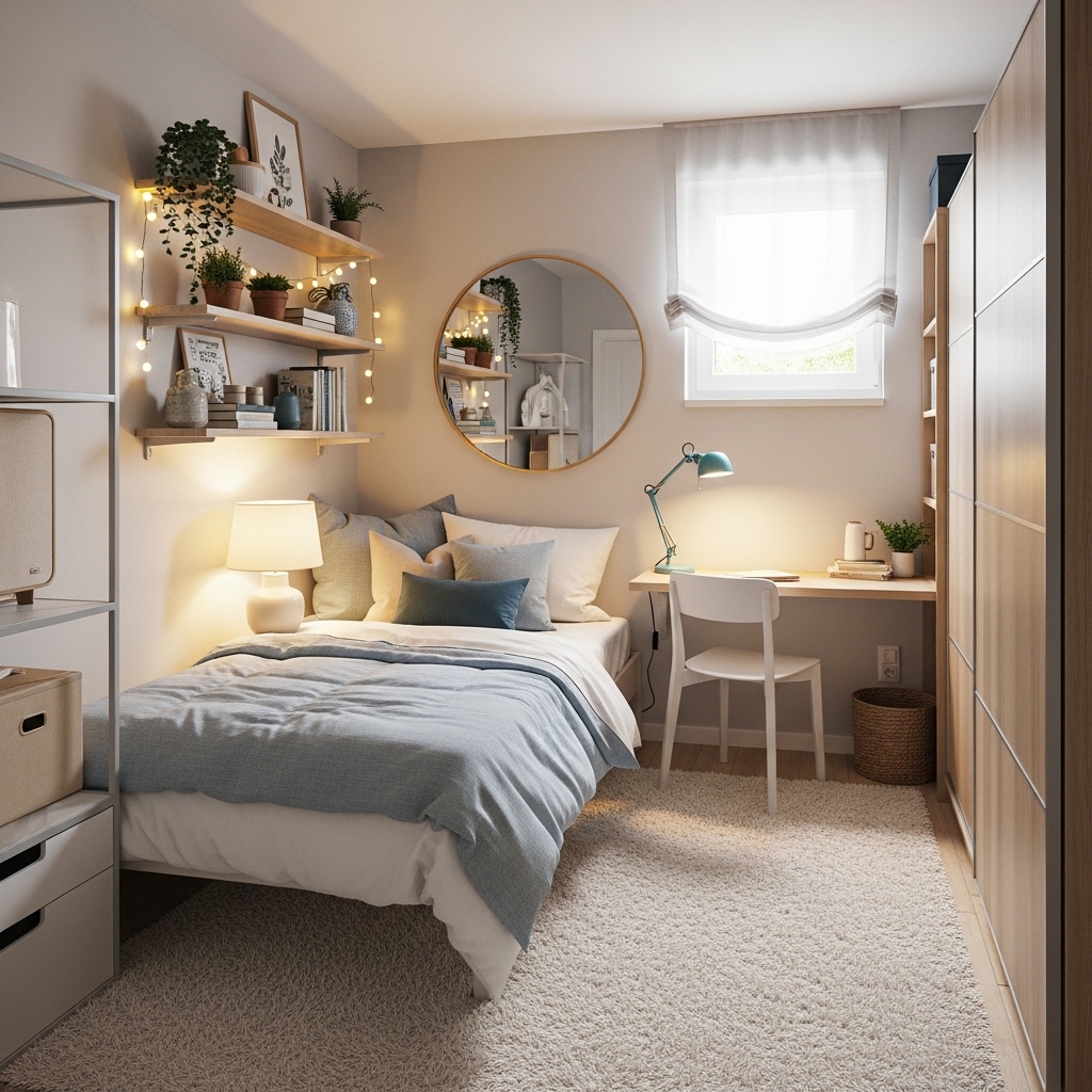 10 Bold Small Room Makeover Ideas For Bedroom That Make Tiny Spaces Look Bigger And Stylish - Home Decorefiy