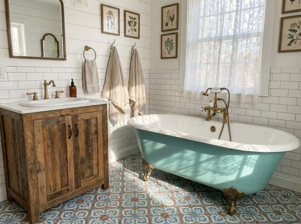 14 Stunning Vintage Farmhouse Bathroom Ideas