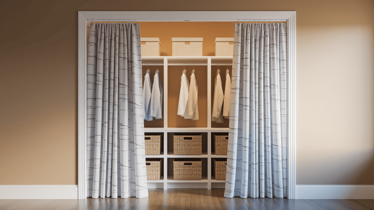 27 Stylish Curtains for Closet Door Solutions - Enthralling Gumption