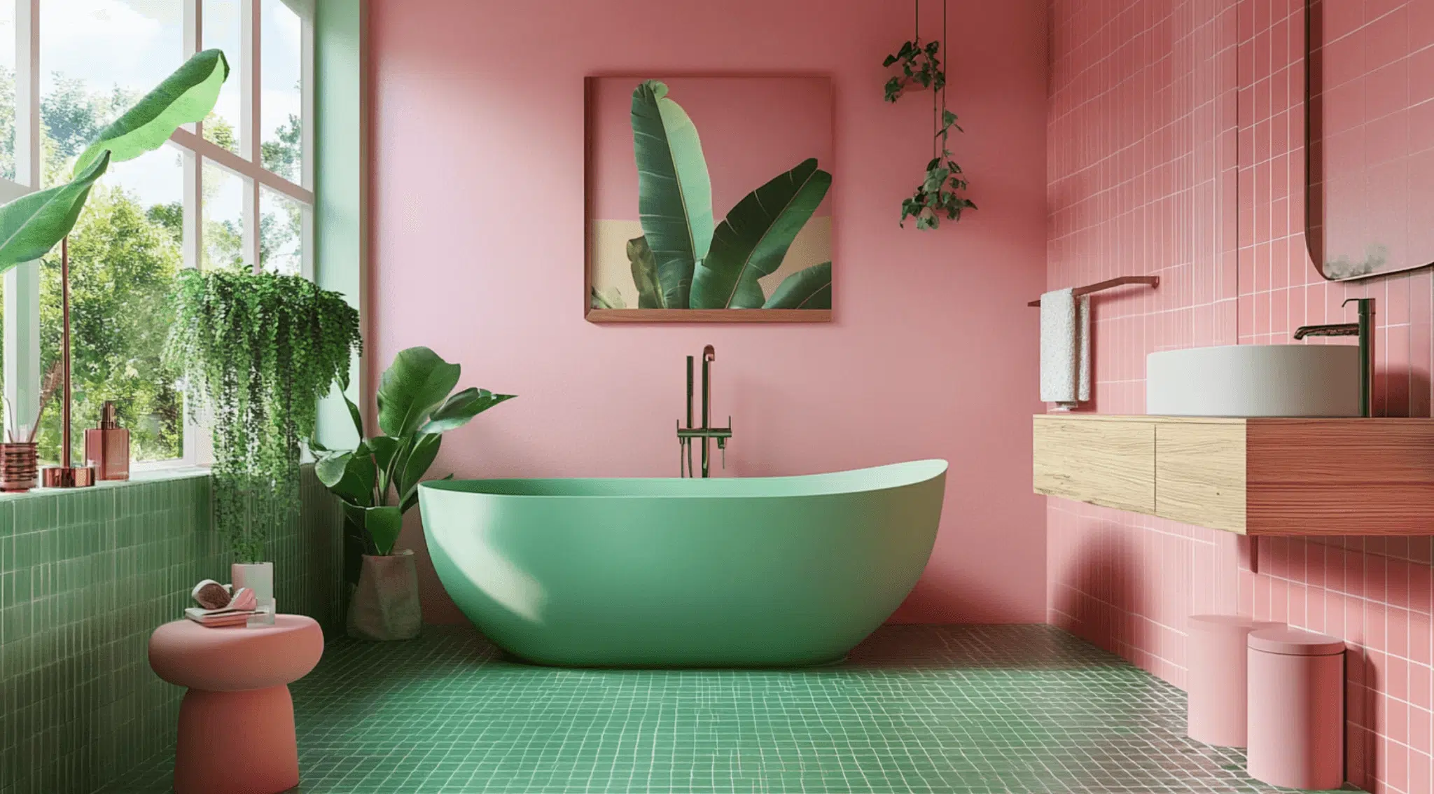 28 Bold Green and Pink Bathroom Décor Ideas - Enthralling Gumption