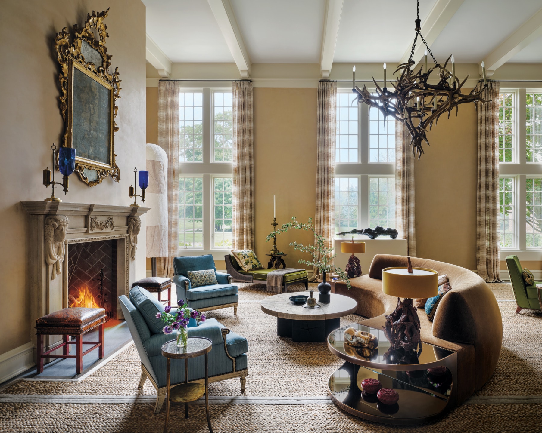A Tudor Revival Mansion in Connecticut Brims with Distinctive Decor and Wall-to-Wall Personality