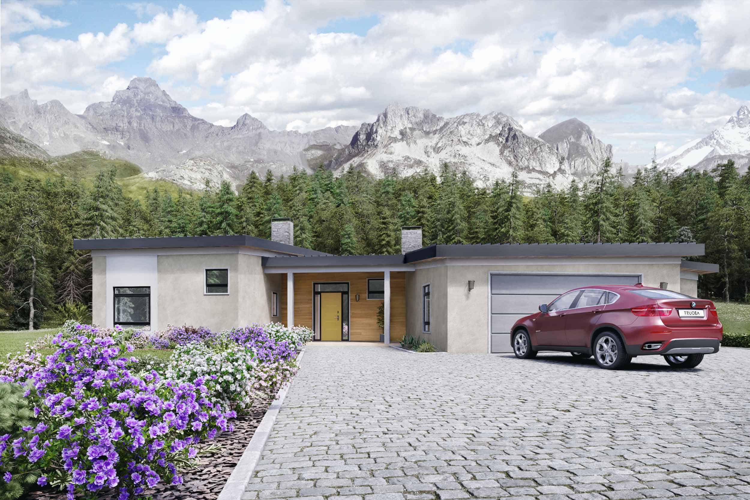 Angled Garage House Plans - Truoba