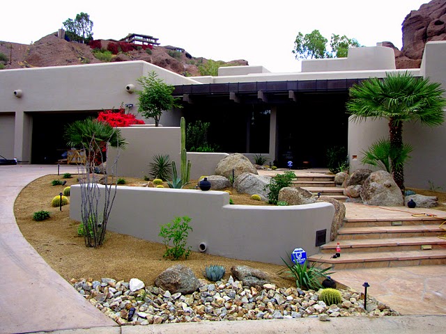 Arizona Landscaping: Phoenix, Arizona Landscape Remodel - Desert Landscape weaved with Mediterranean