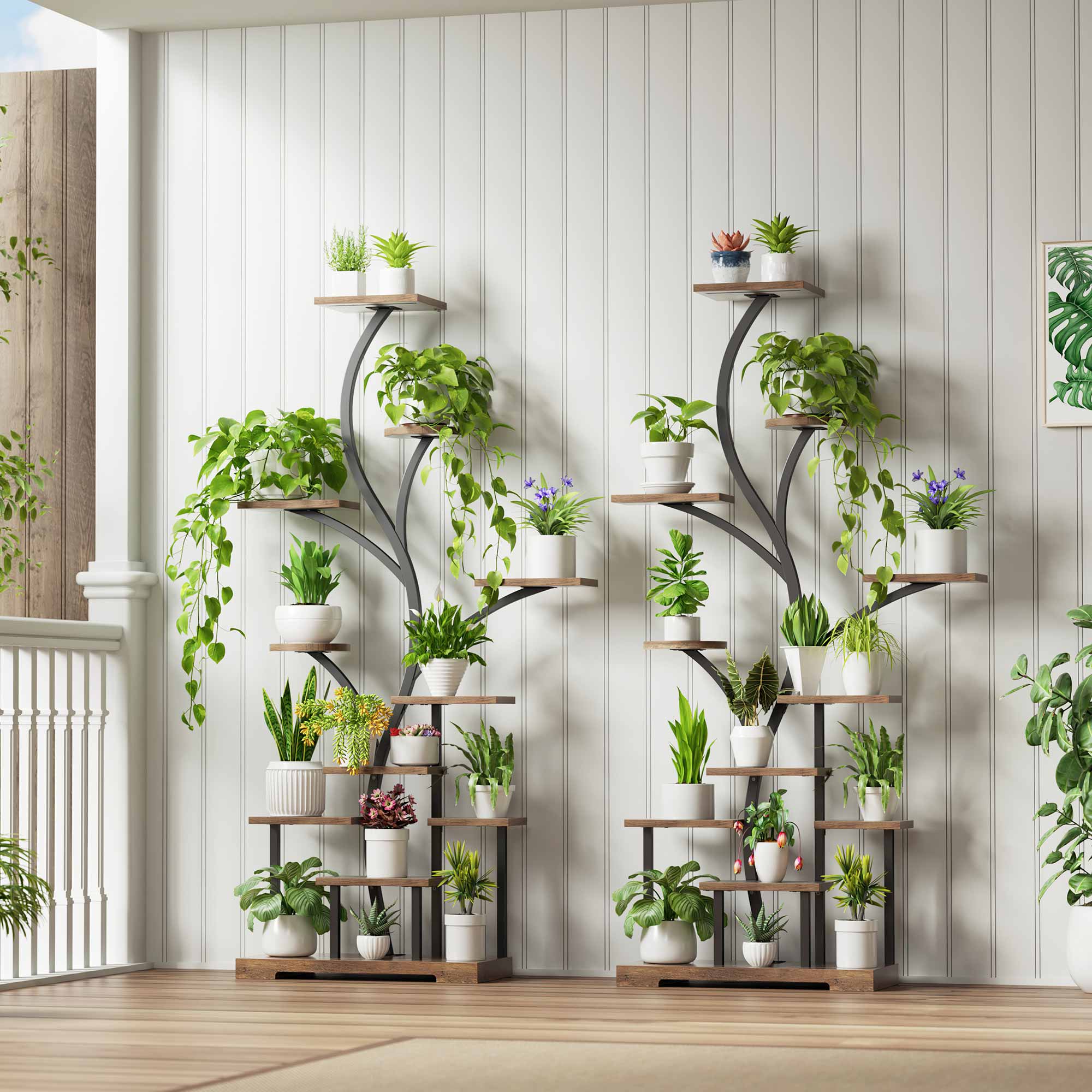 Belleze 63' Indoor Plant Stand with Grow Lights