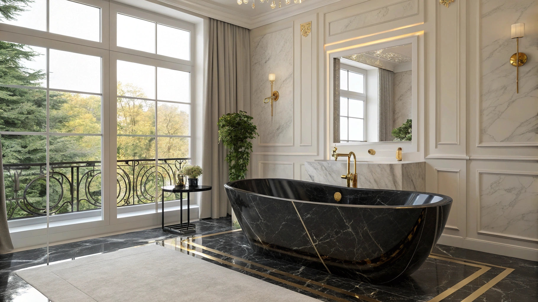 Black Marble Bathtub Trend 2025 – Marblebee