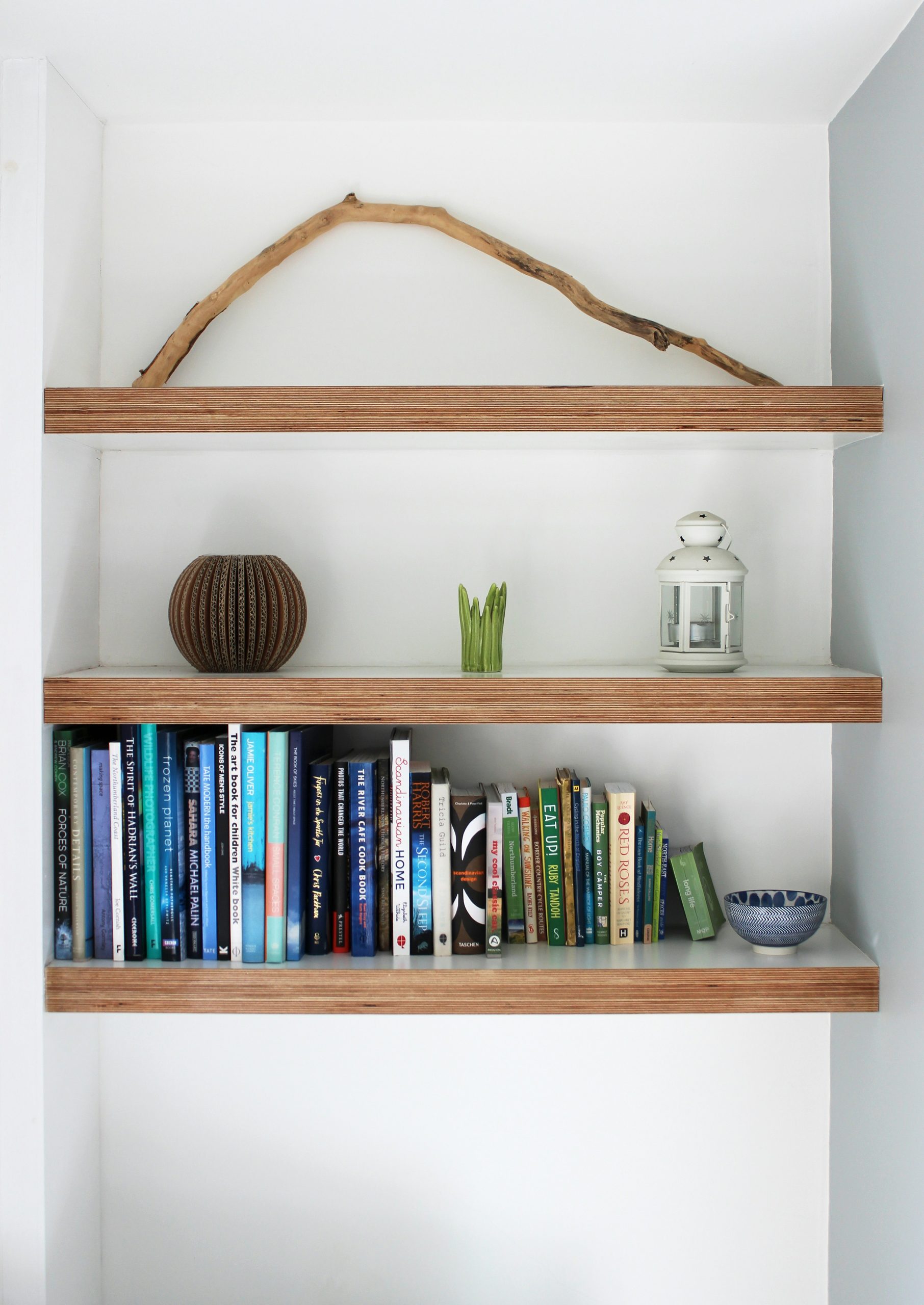 Book shelves in modern living room