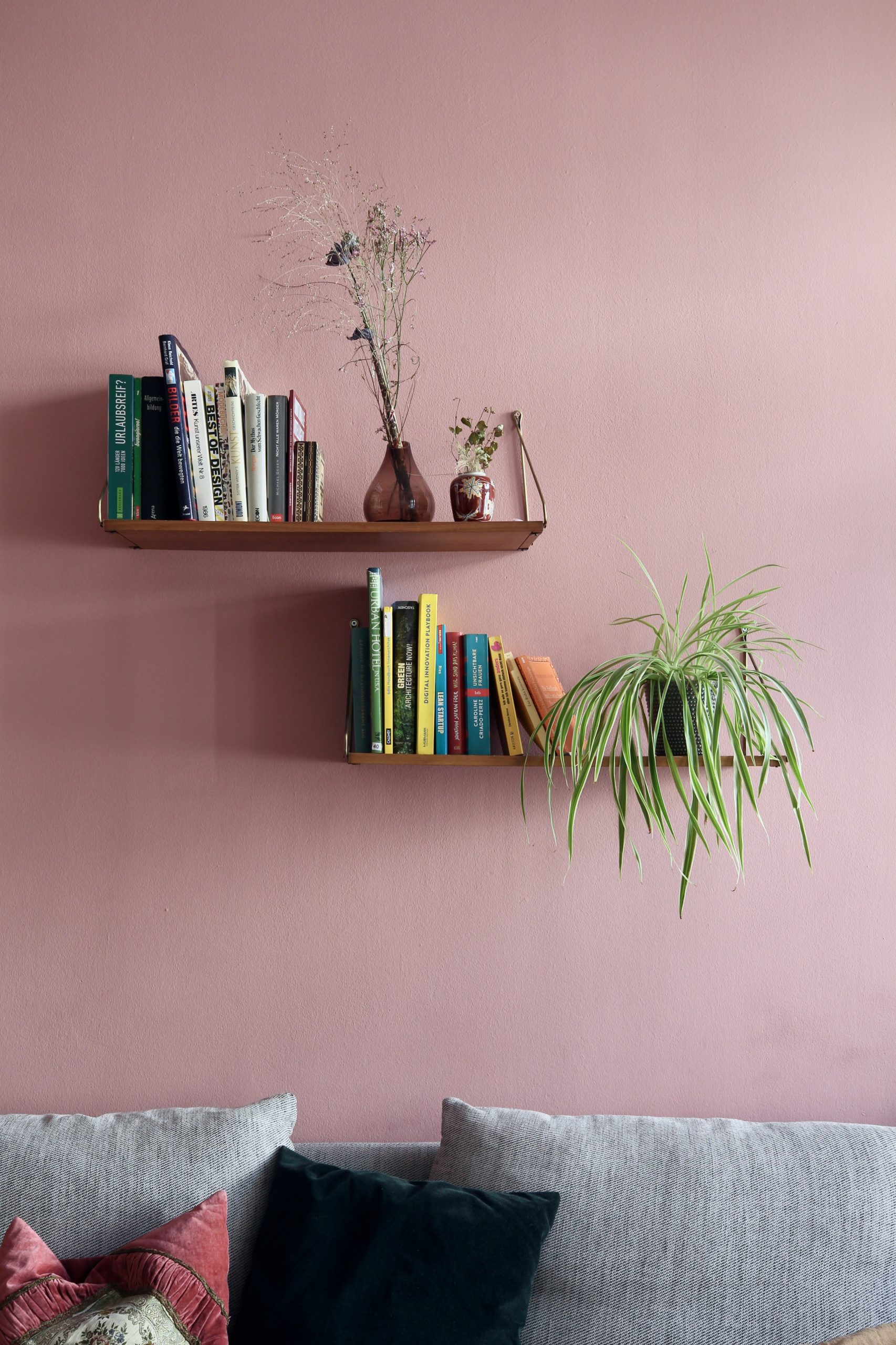 Bookshelves in a living room in Berlin, Germany. Available for rent as a film location on beazy.co