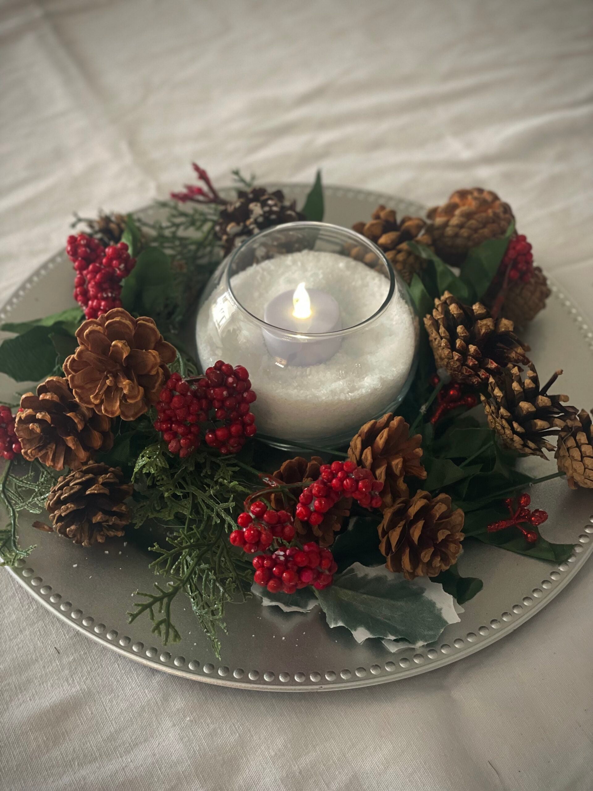 Create a Christmas Centerpiece With Dollar Tree Supplies - House On Austin