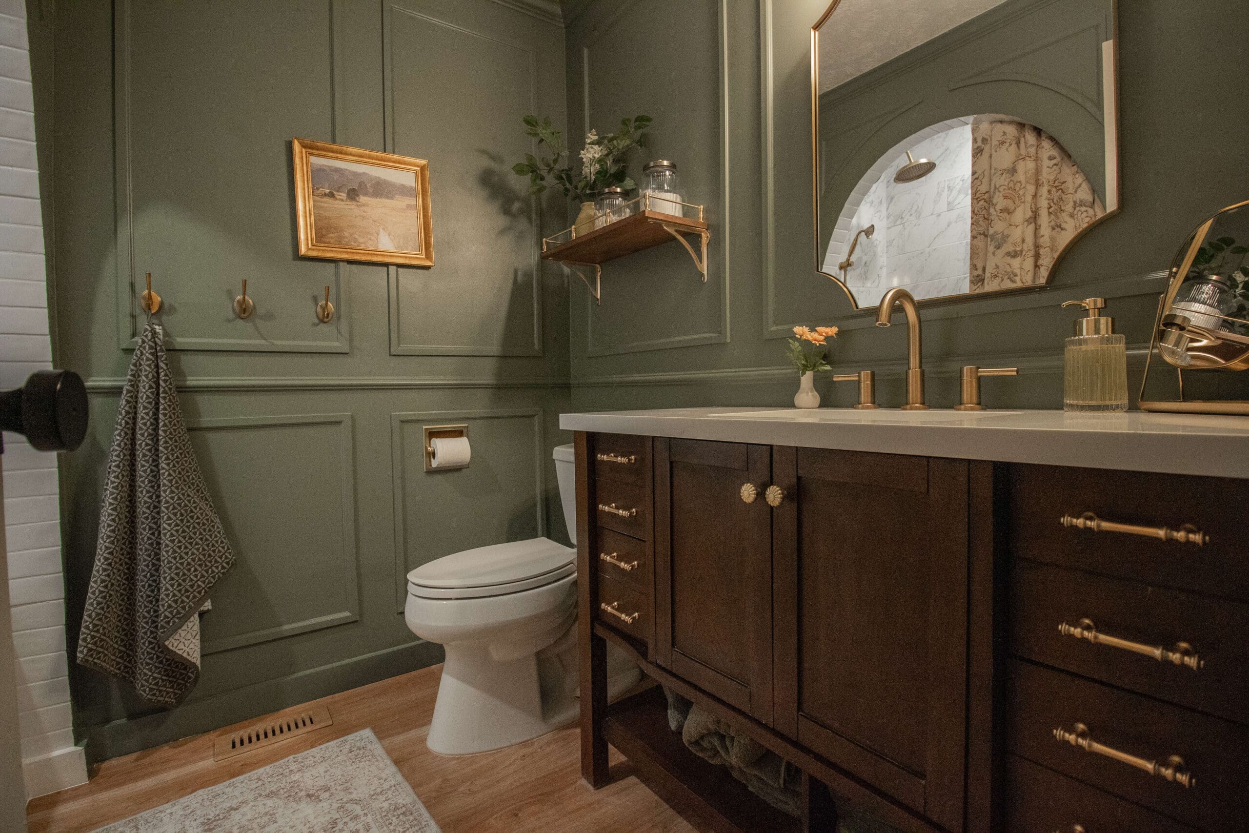 DIY Dark Green Bathroom Remodel: Complete Guide | Crystel Montenegro Home