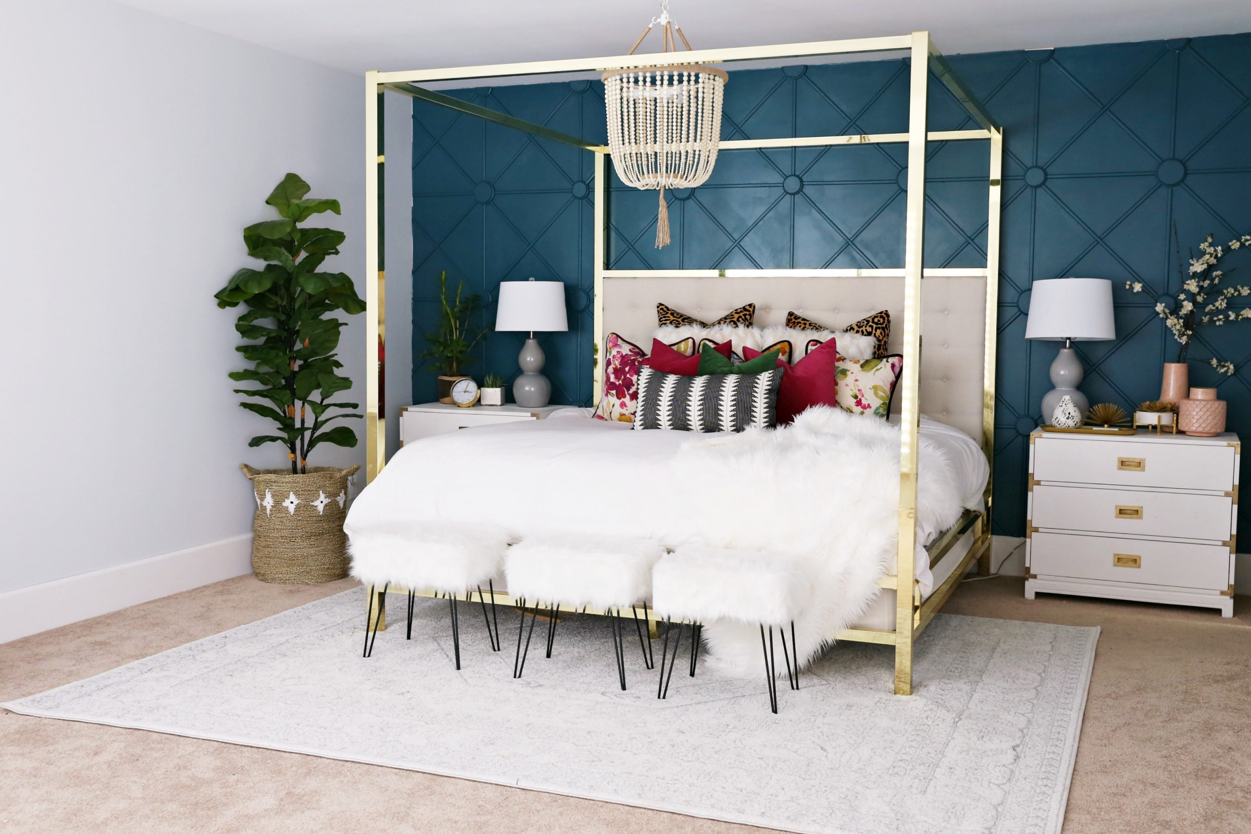 Master Bedroom Makeover with Awesome Accent Wall - Classy Clutter