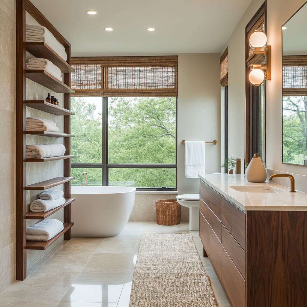 Modern Boho Chic Bathroom Design Ideas | Soft Textures & Natural Style