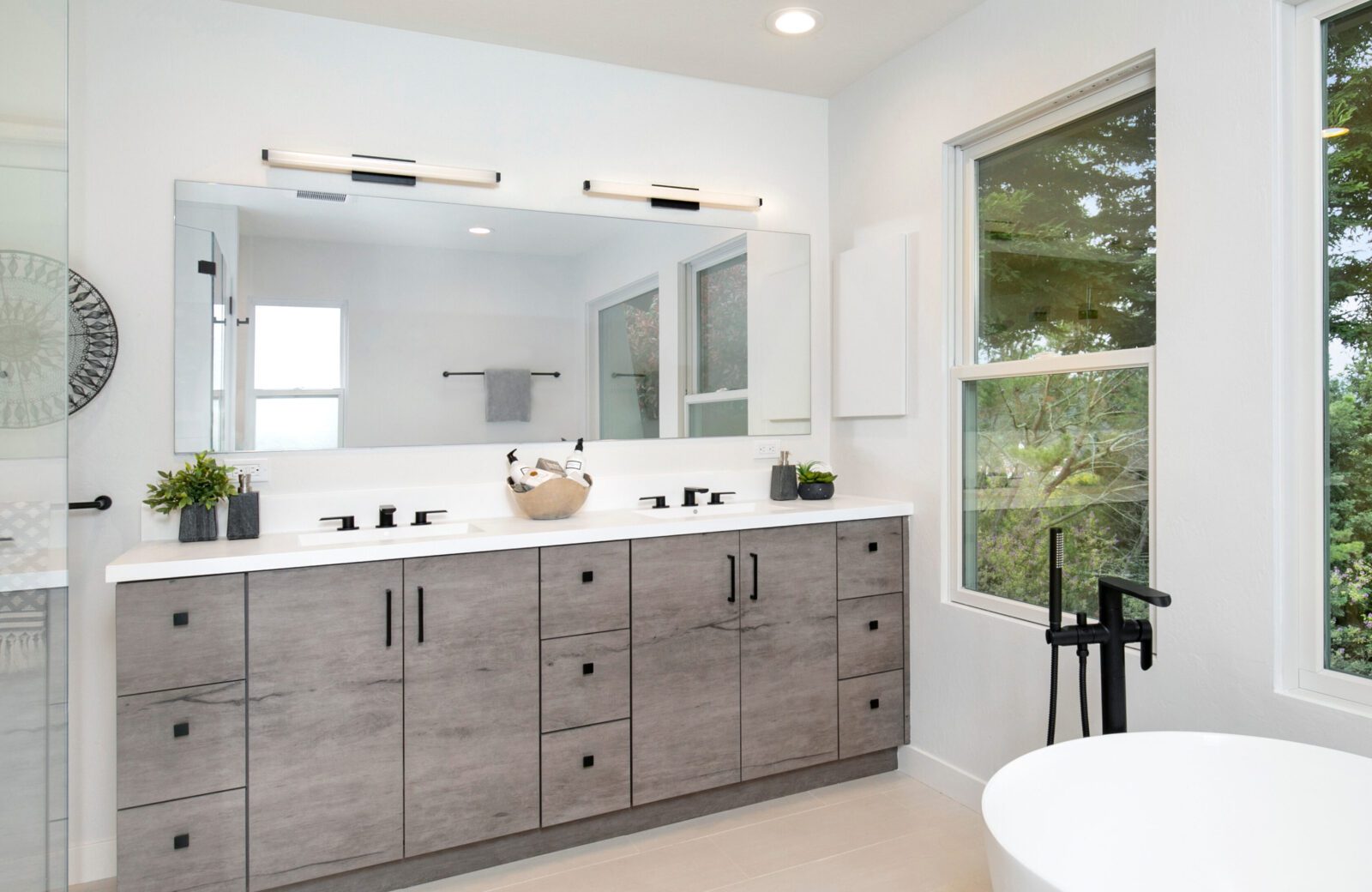 Modern Primary Bathroom Remodel with Freestanding Tub