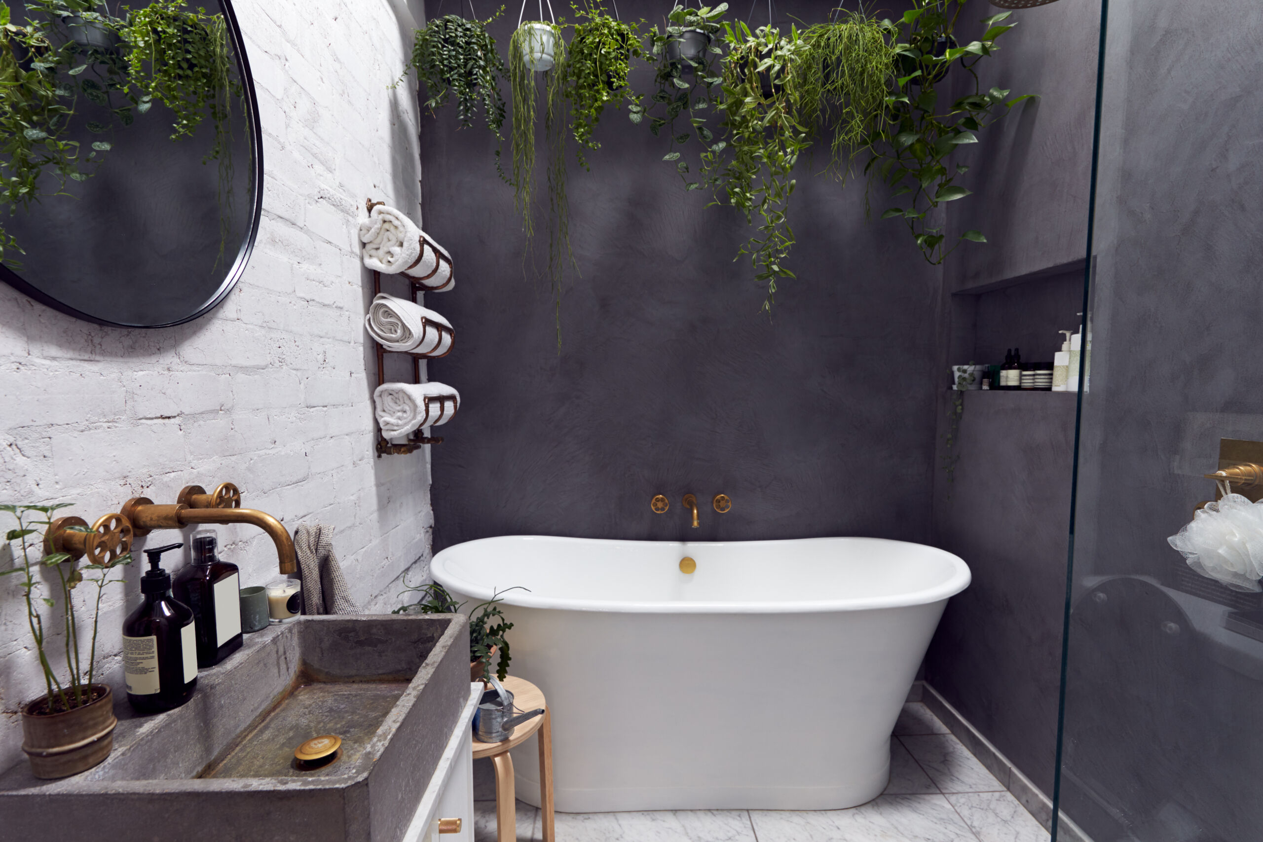 Moody Powder Room Design Ideas | Limewash, Venetian Plaster ...